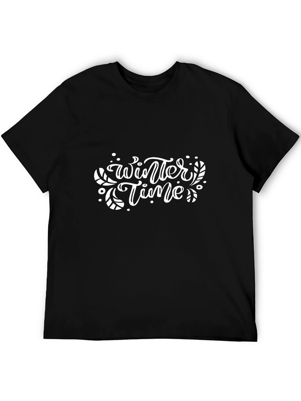 Winter Time Graphic Tee - Black Cotton Blend Shirt