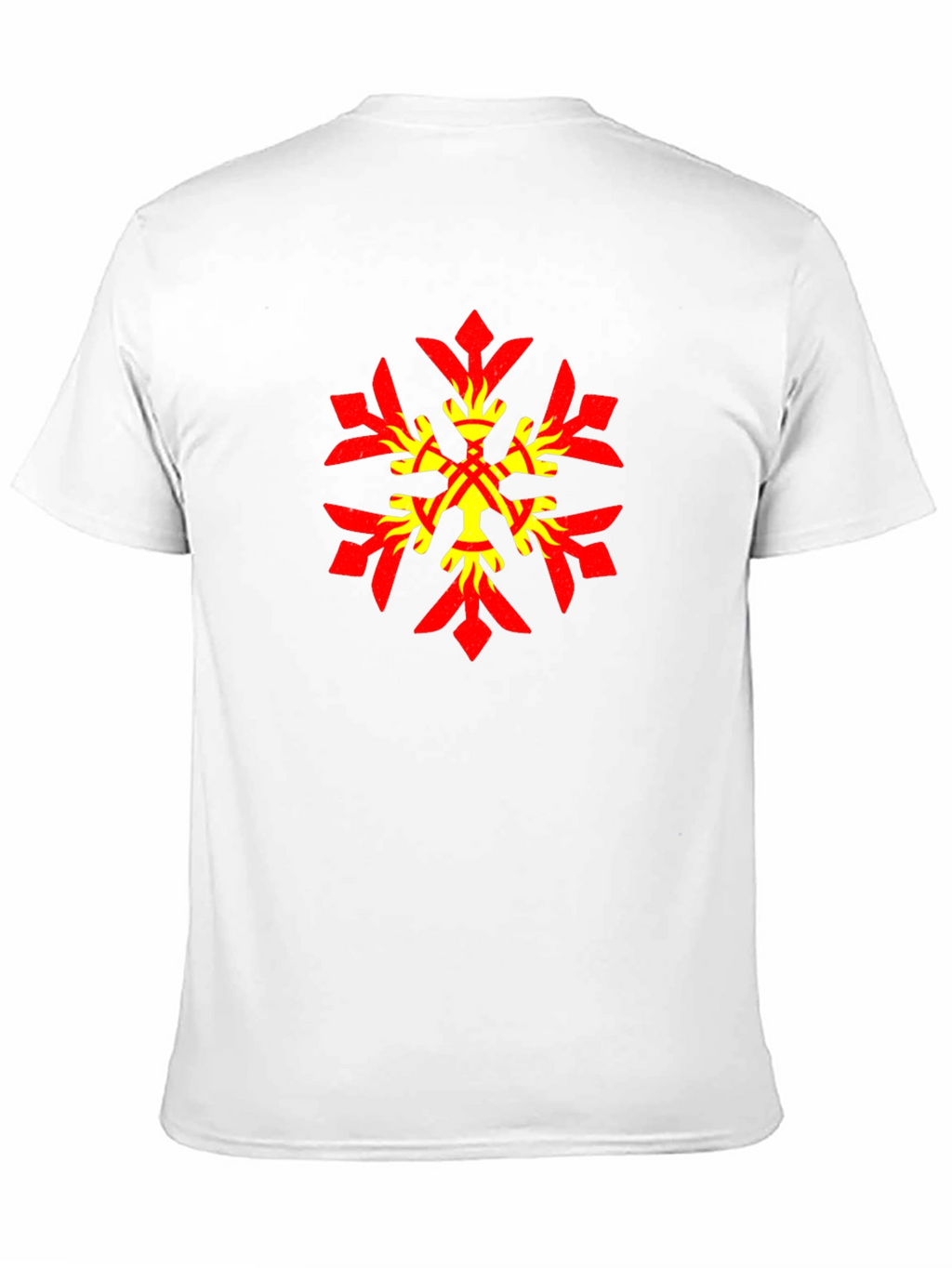 Geometric Snowflake Graphic Tee - Stylish Black Cotton Blend