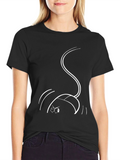 Sneaky Mouse Graphic Tee - Black Cotton T-Shirt