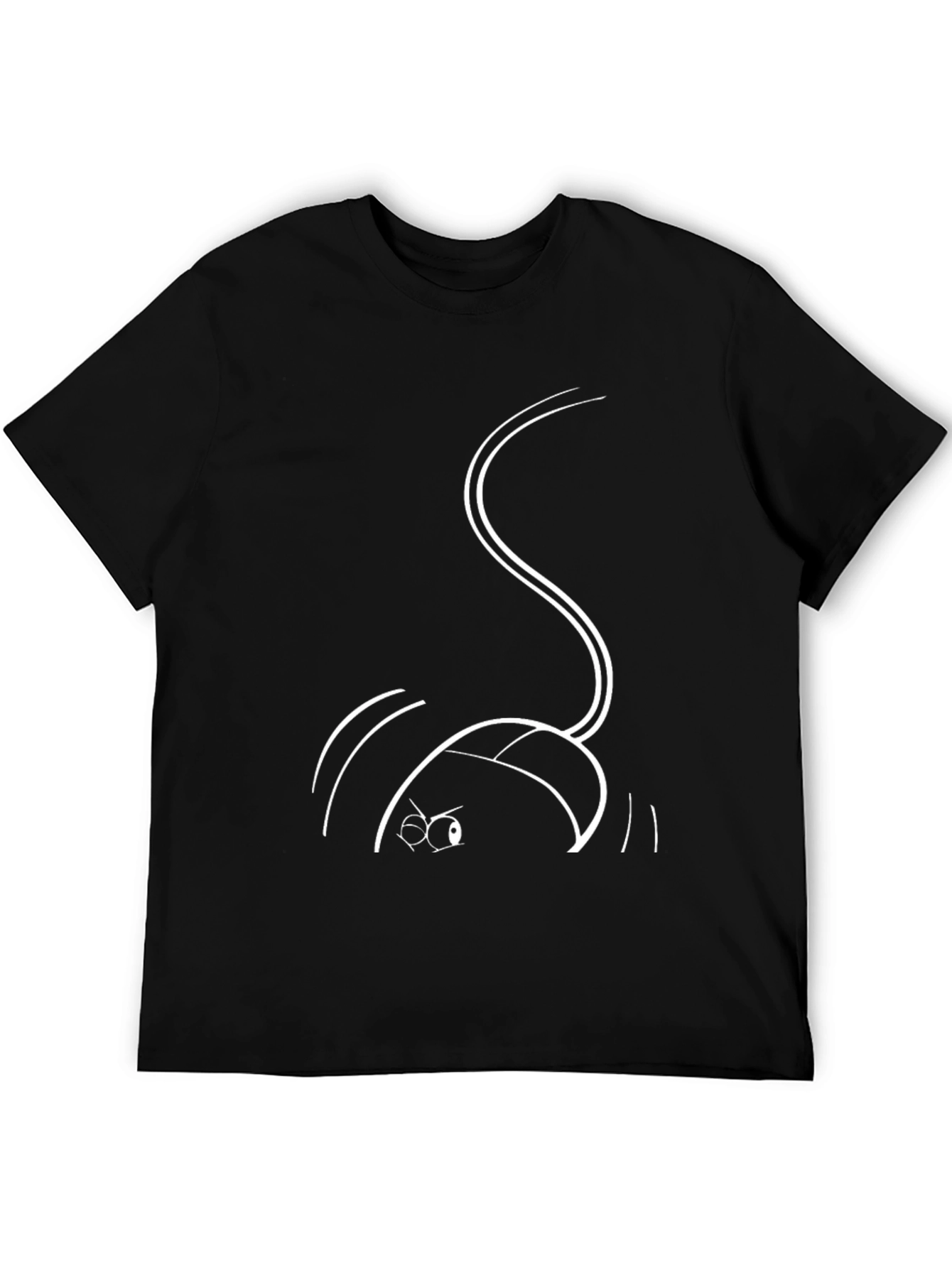 Sneaky Mouse Graphic Tee - Black Cotton T-Shirt