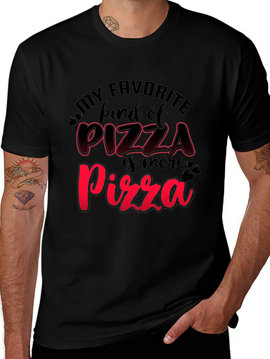 Pizza Lovers Black T-Shirt
