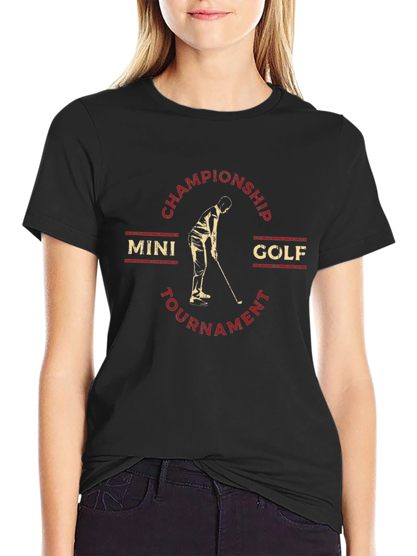 Mini Golf Championship Tournament Black T-Shirt