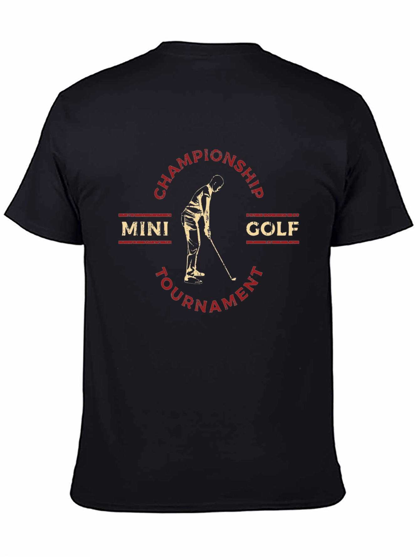 Mini Golf Championship Tournament Black T-Shirt