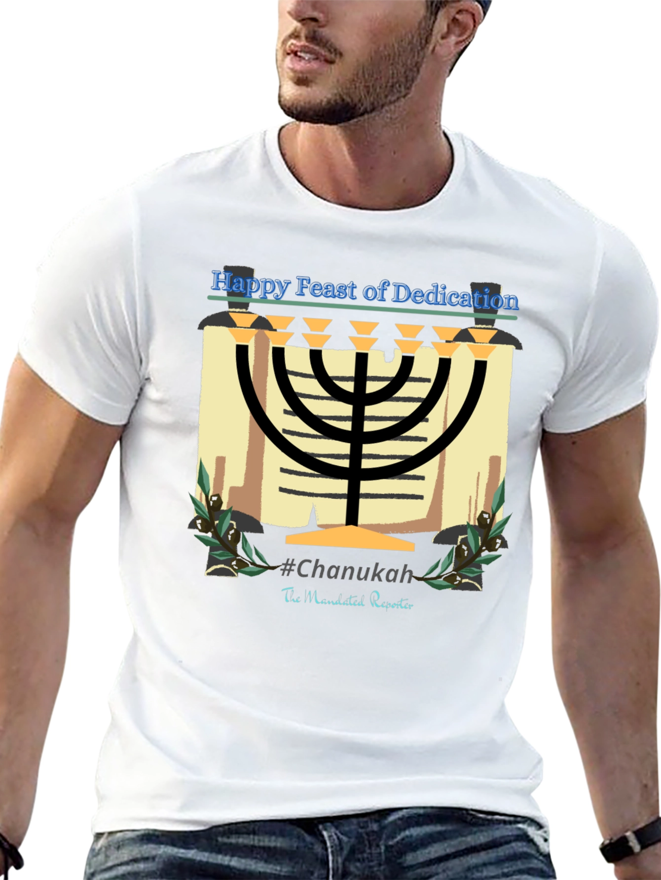 Hanukkah Menorah T-Shirt - Happy Feast of Dedication