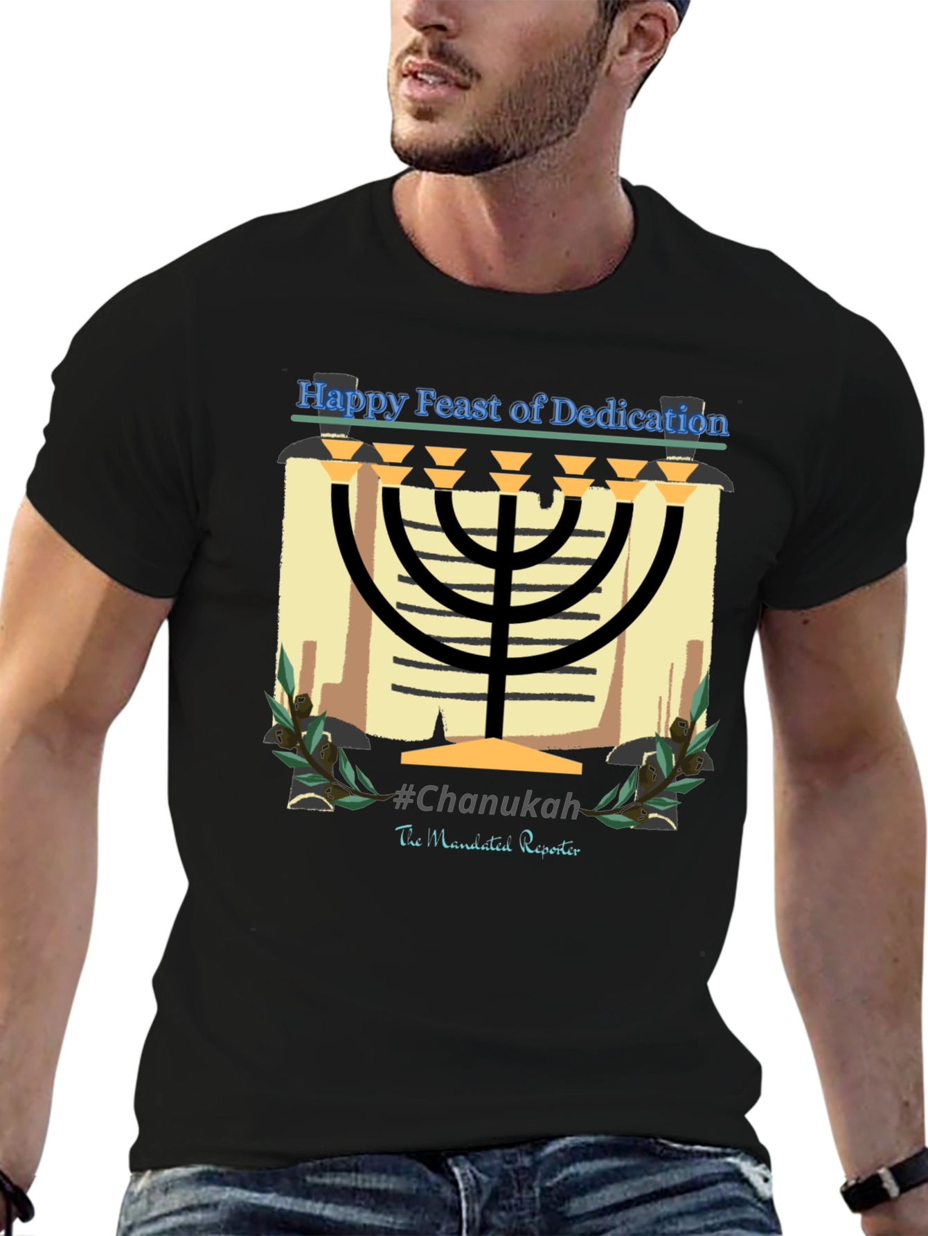 Hanukkah Menorah T-Shirt - Happy Feast of Dedication
