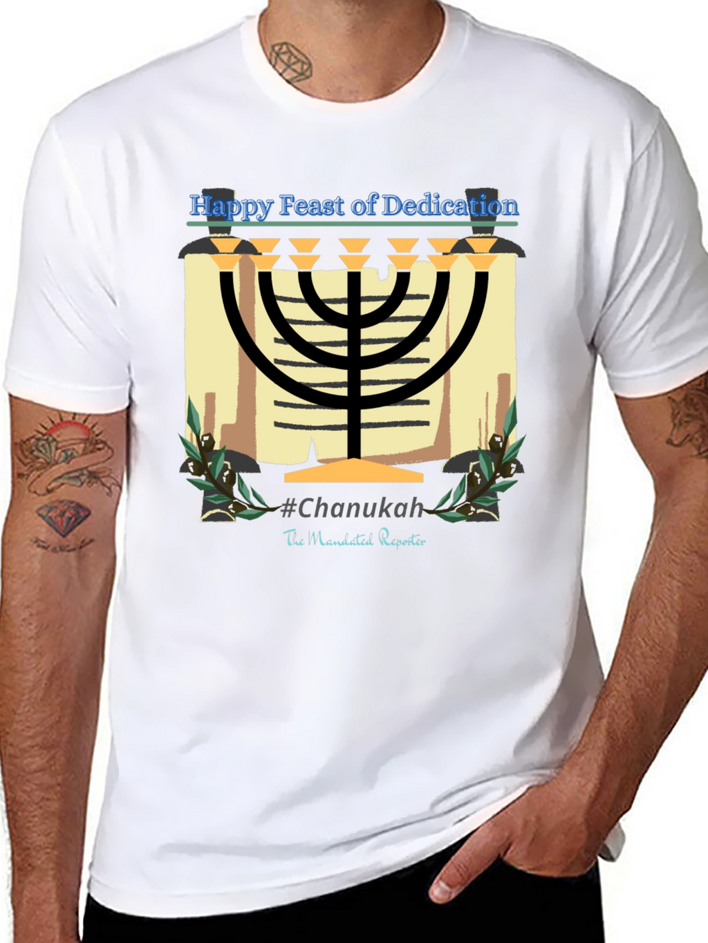 Hanukkah Menorah T-Shirt - Happy Feast of Dedication