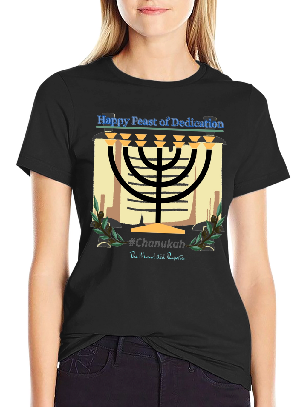 Hanukkah Menorah T-Shirt - Happy Feast of Dedication