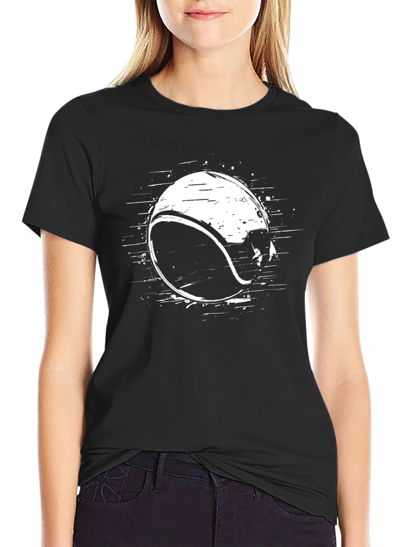 Tennis Ball Graphic Tee - Black Casual Shirt