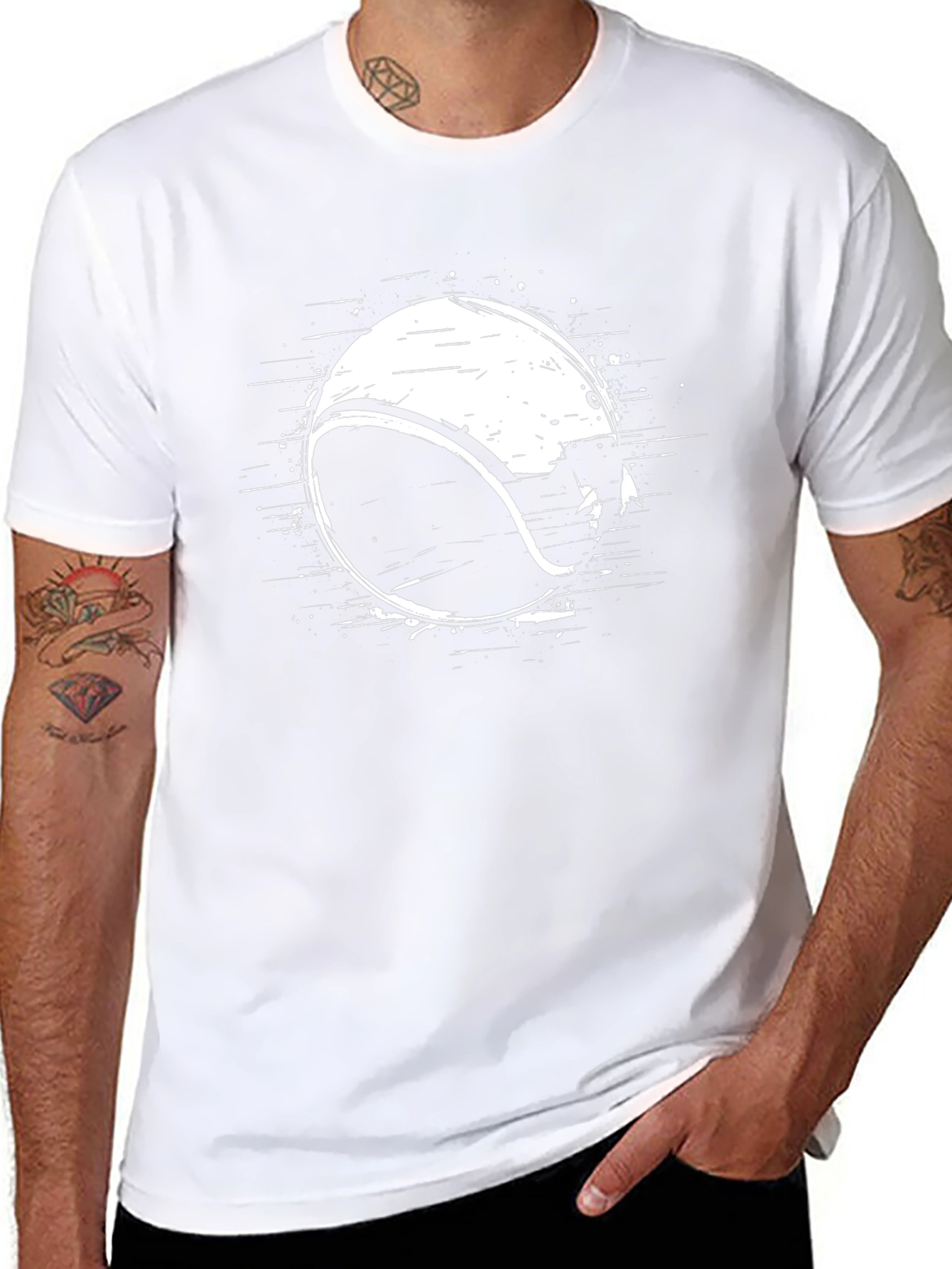 Tennis Ball Graphic Tee - Black Casual Shirt