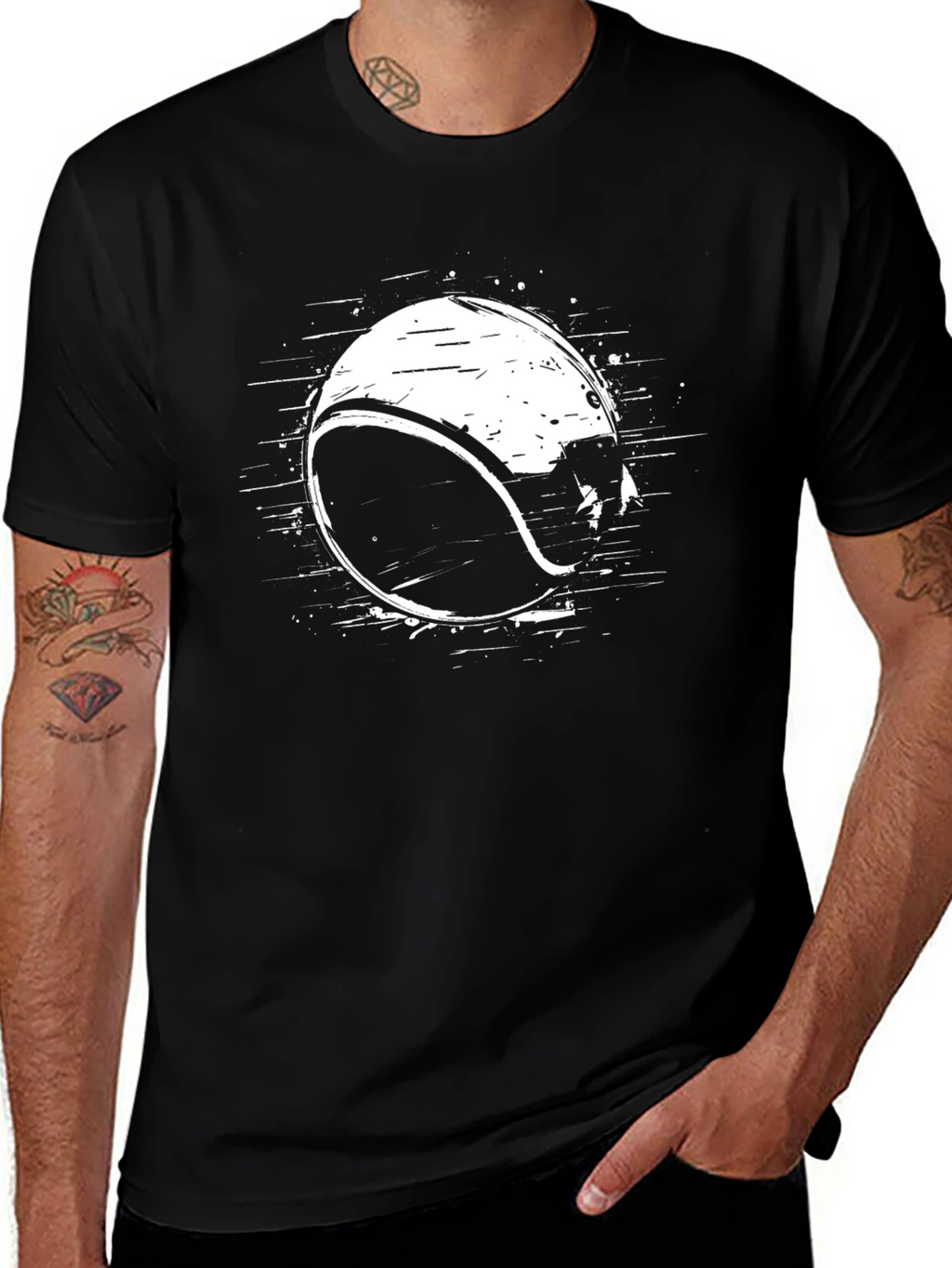Tennis Ball Graphic Tee - Black Casual Shirt