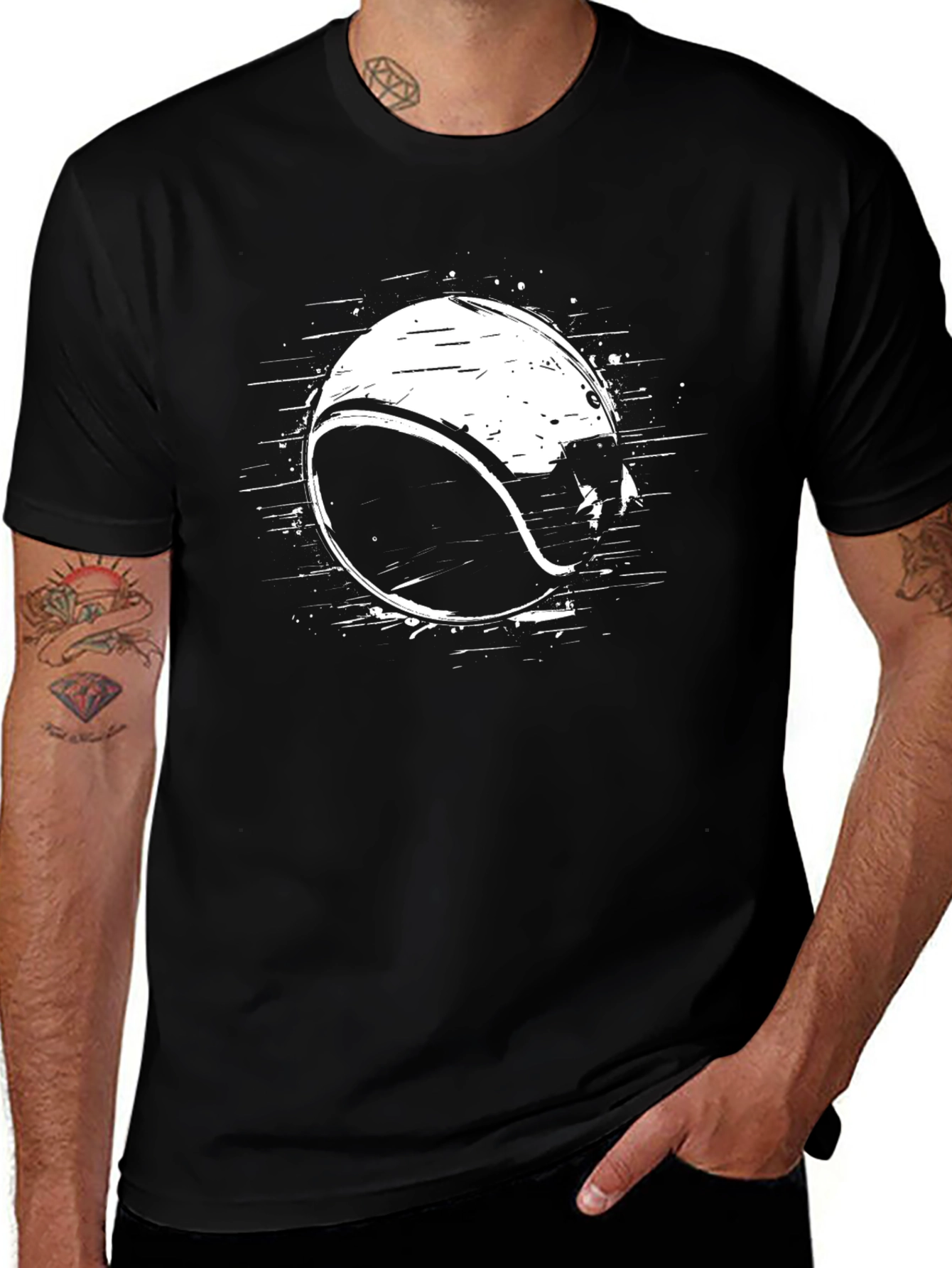 Tennis Ball Graphic Tee - Black Casual Shirt
