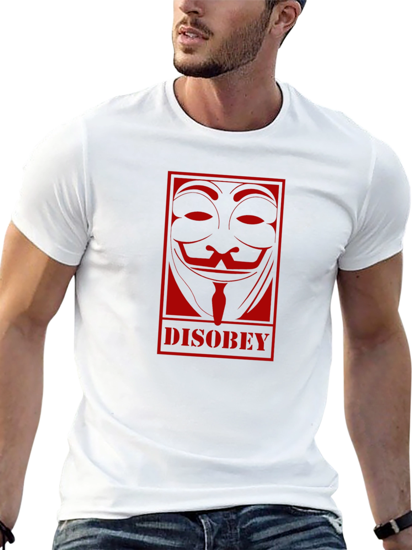 Disobey Mask Graphic Black T-Shirt