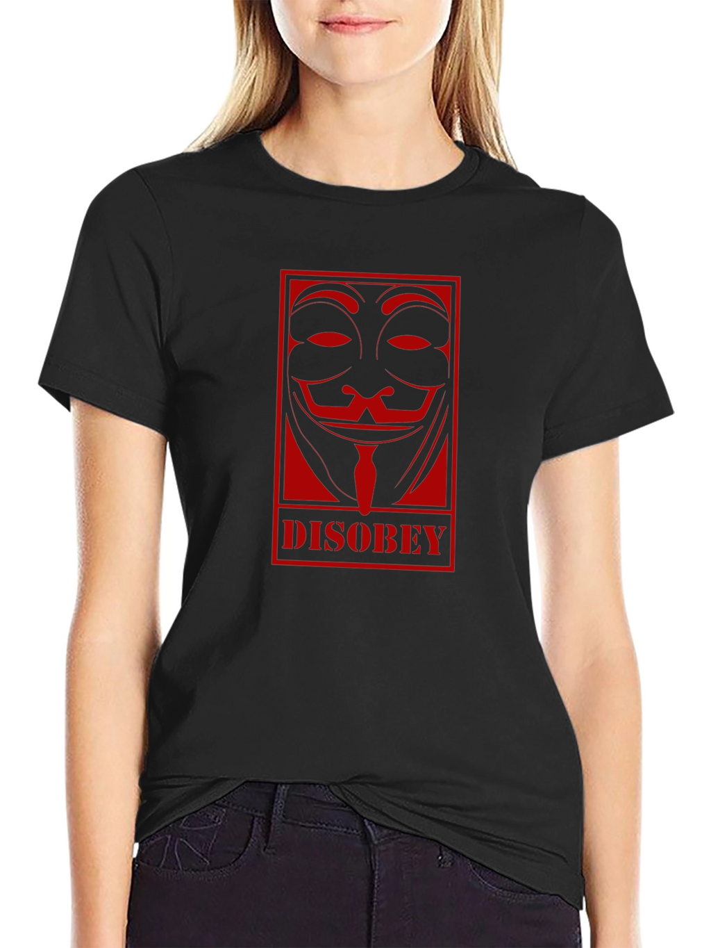 Disobey Mask Graphic Black T-Shirt