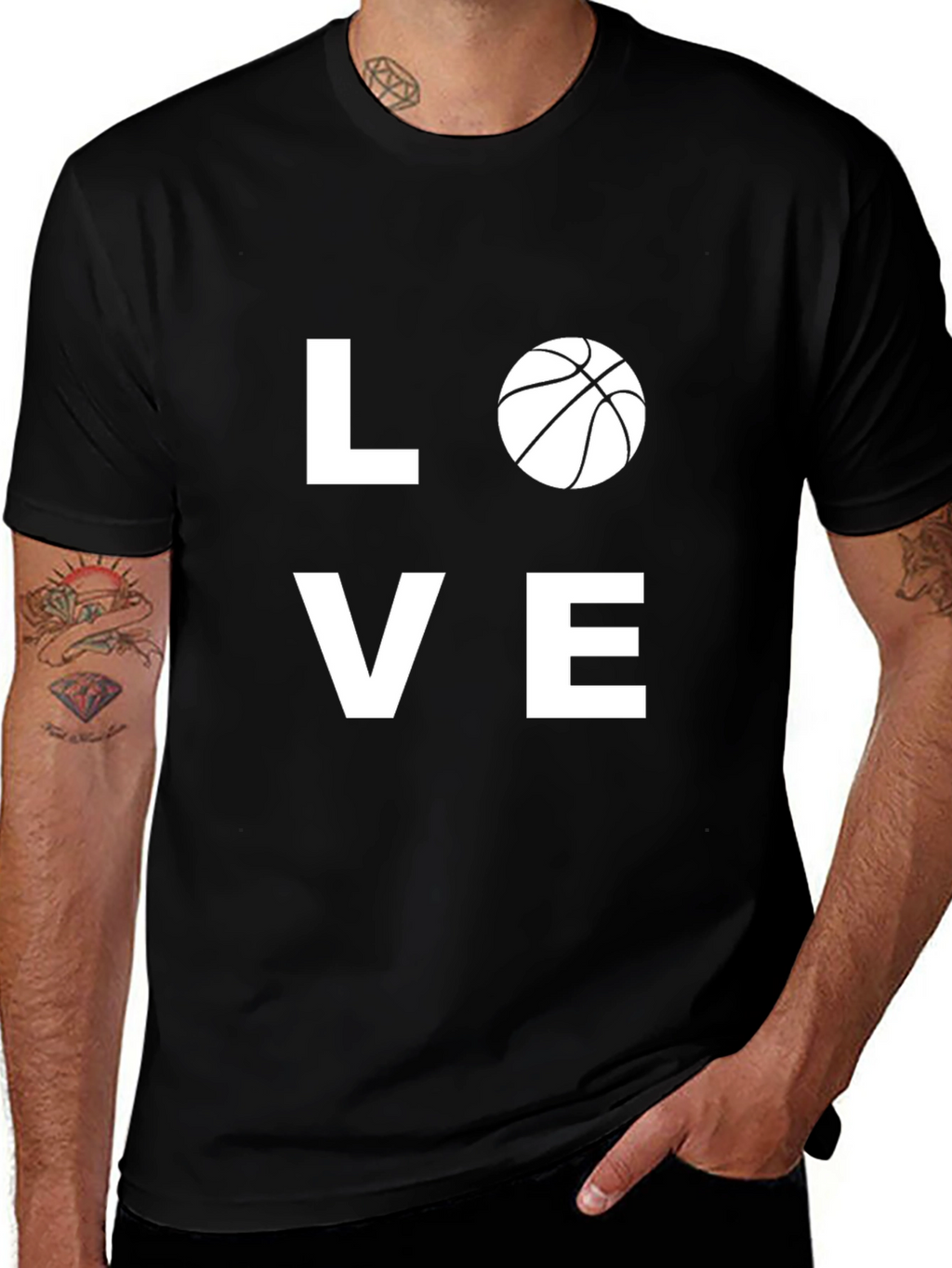 Love Basketball Graphic T-Shirt - Black