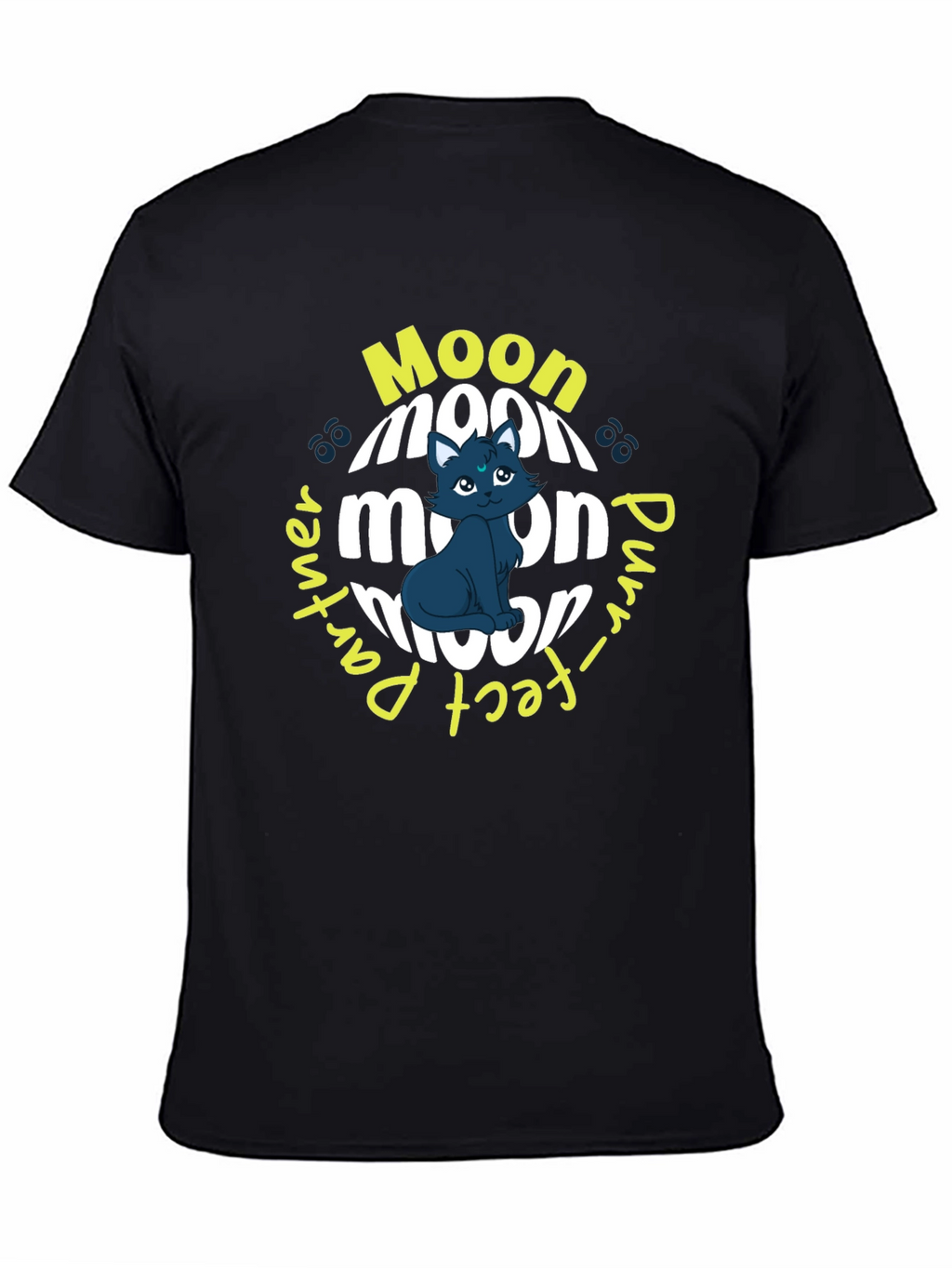 Moon Purr-fect Partner Black T-Shirt