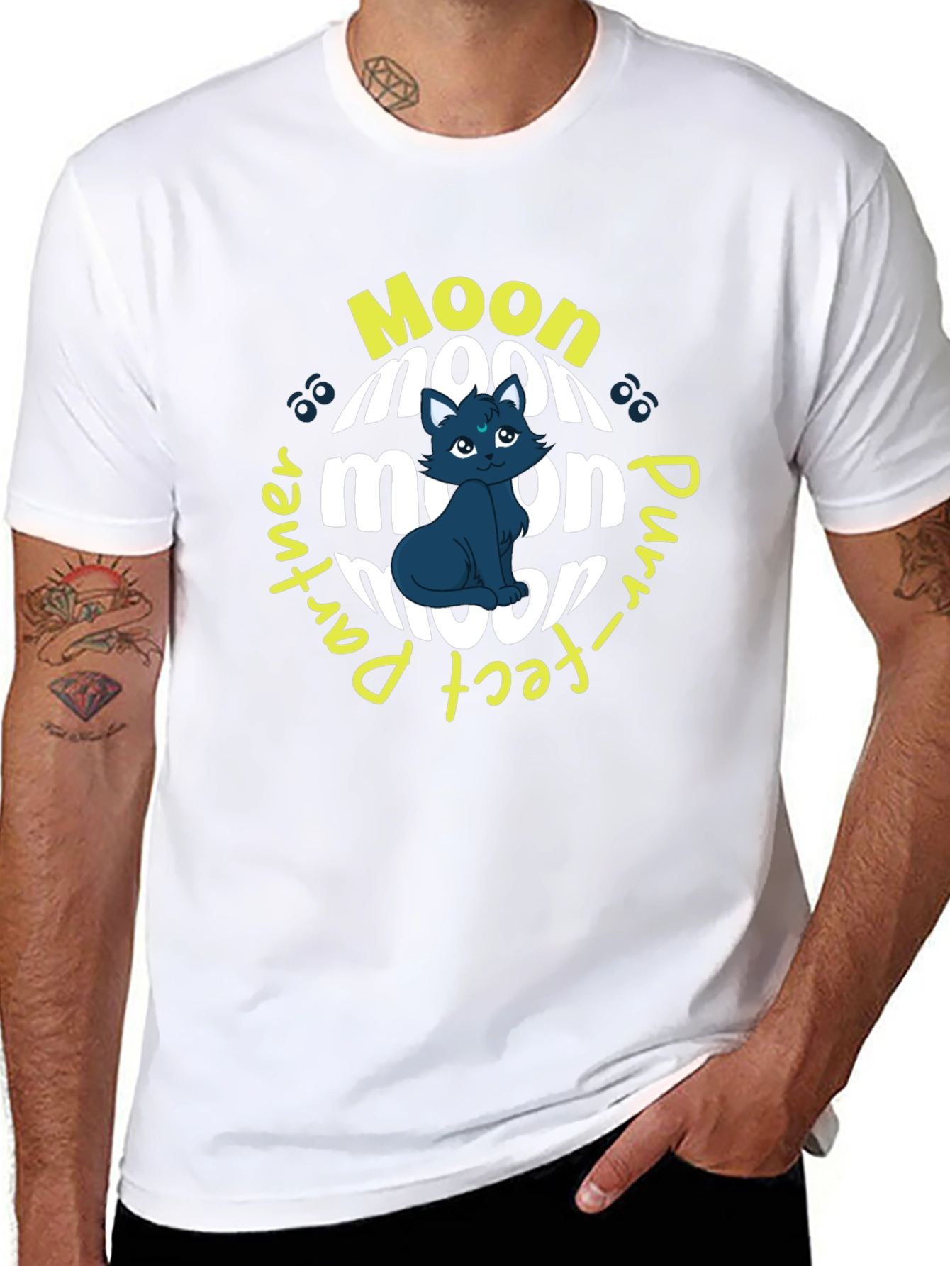 Moon Purr-fect Partner Black T-Shirt