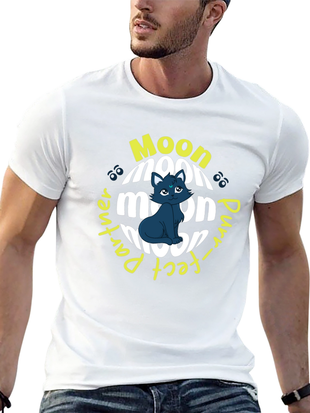 Moon Purr-fect Partner Black T-Shirt