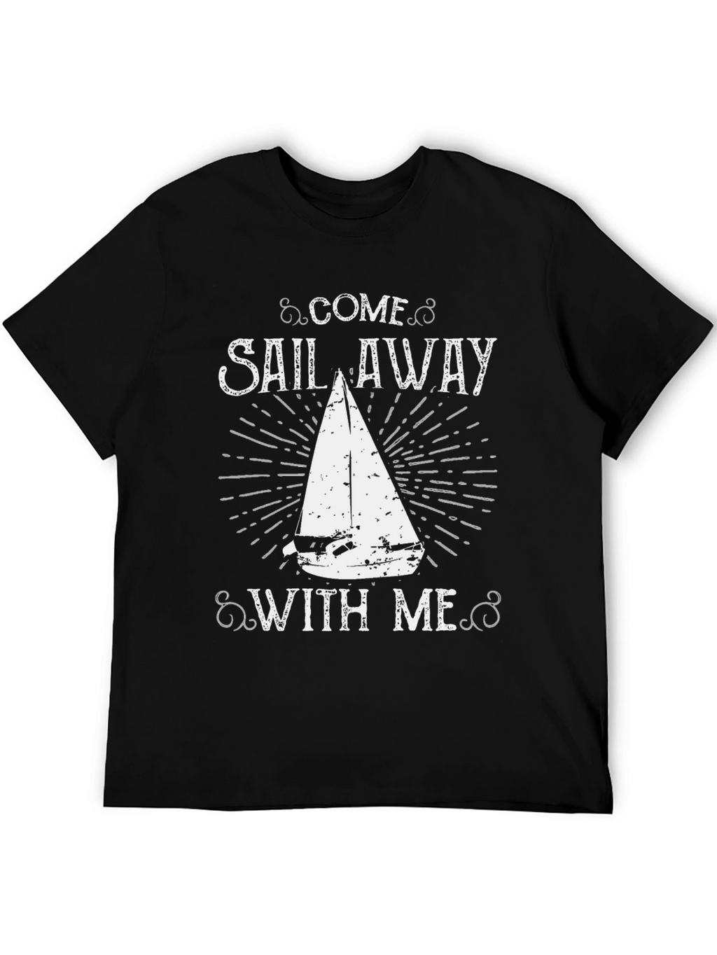 Come Sail Away Graphic Tee - Black Cotton T-Shirt