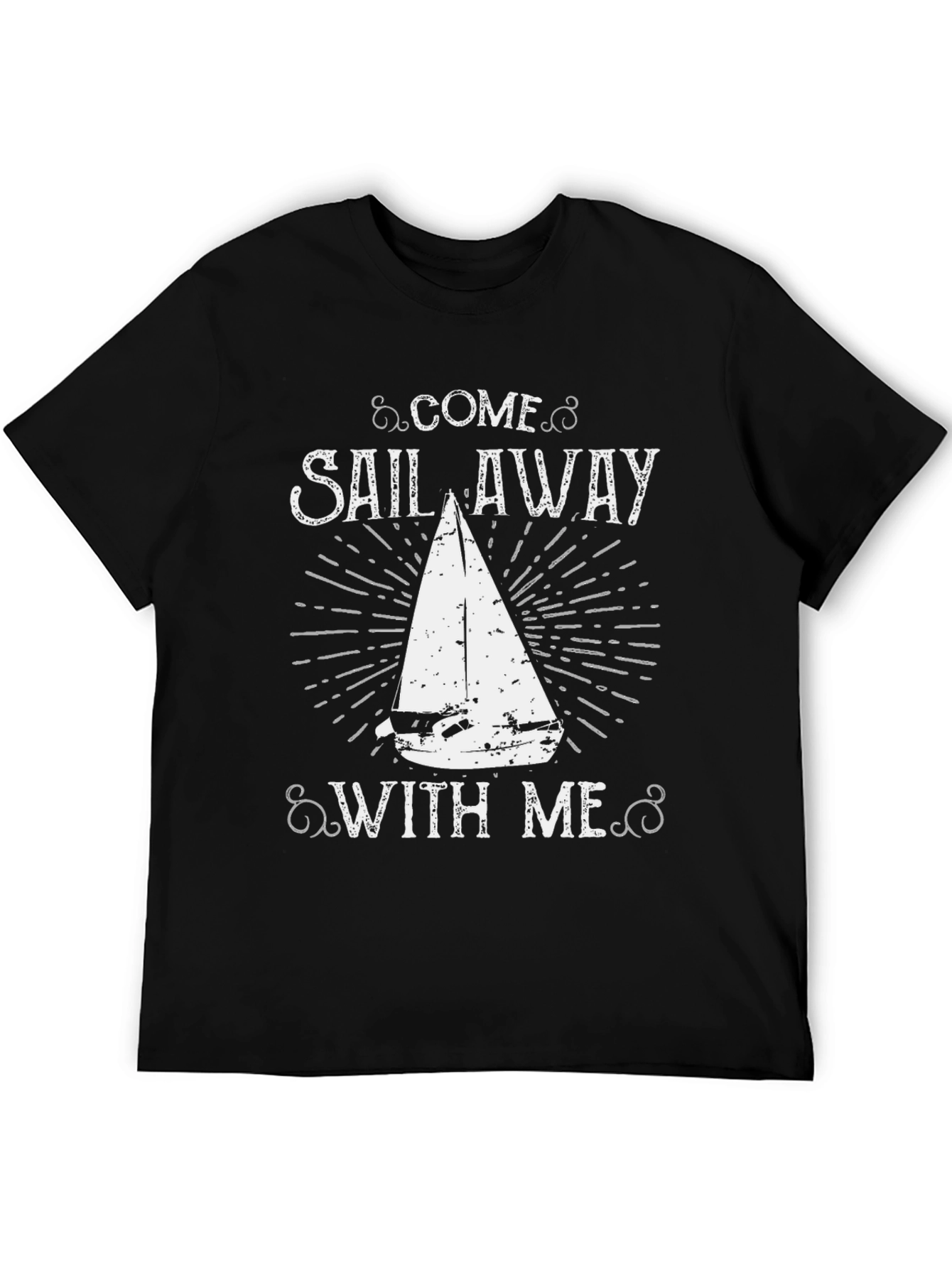 Come Sail Away Graphic Tee - Black Cotton T-Shirt