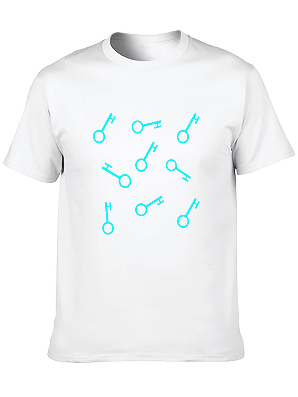 Geometric Key Pattern Black T-Shirt