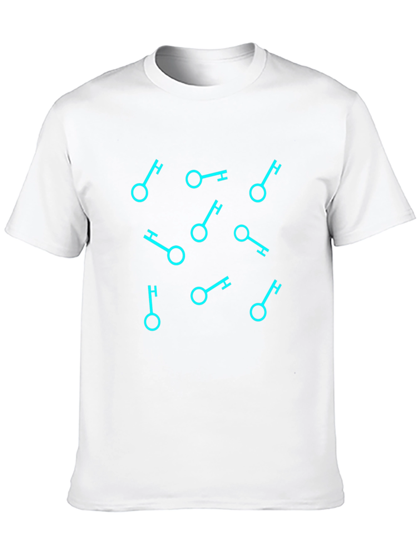 Geometric Key Pattern Black T-Shirt