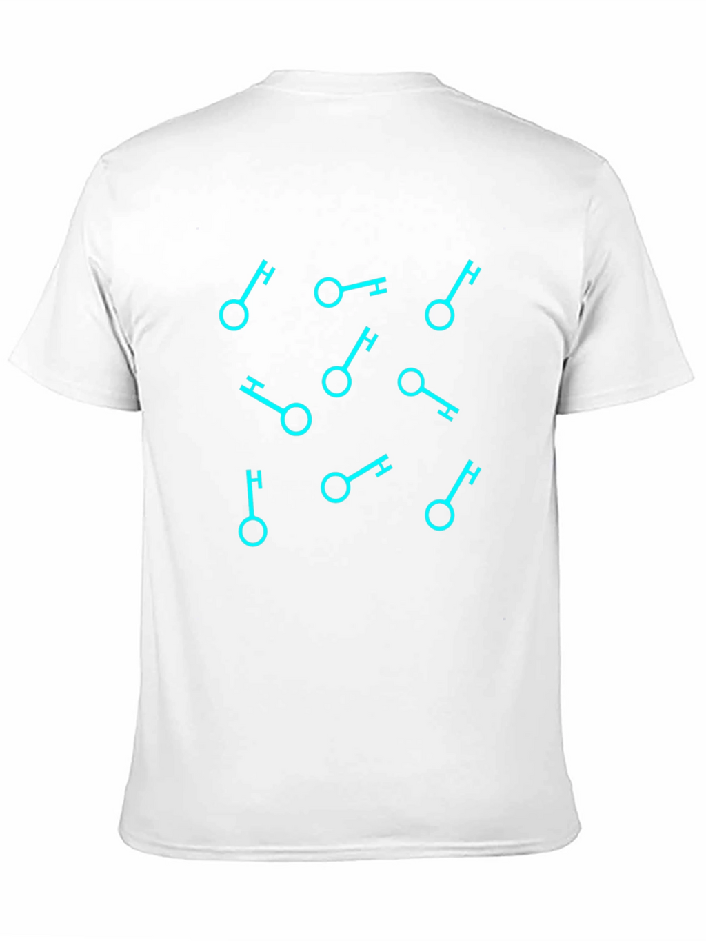 Geometric Key Pattern Black T-Shirt