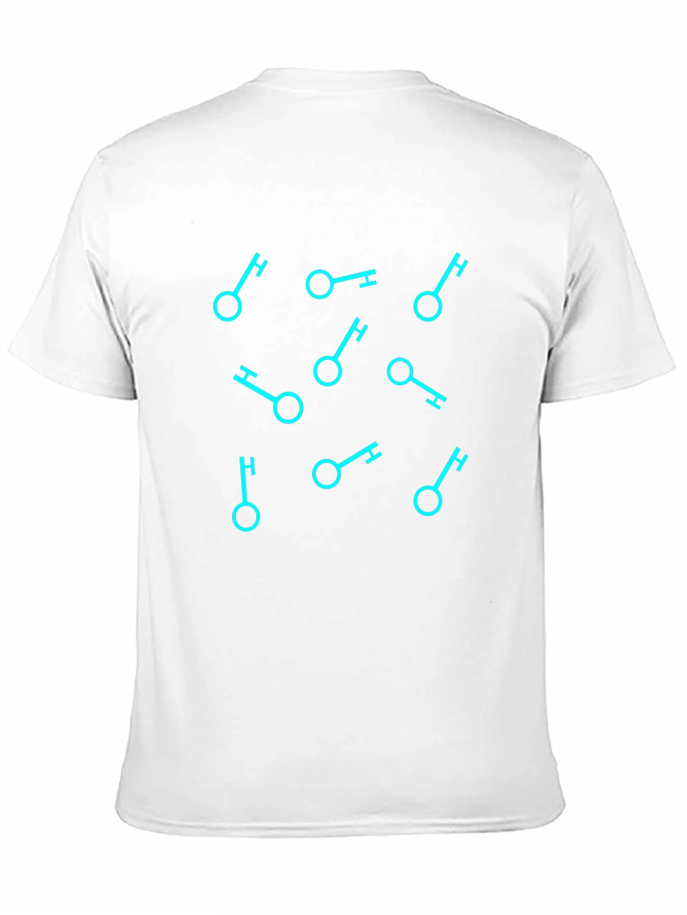 Geometric Key Pattern Black T-Shirt