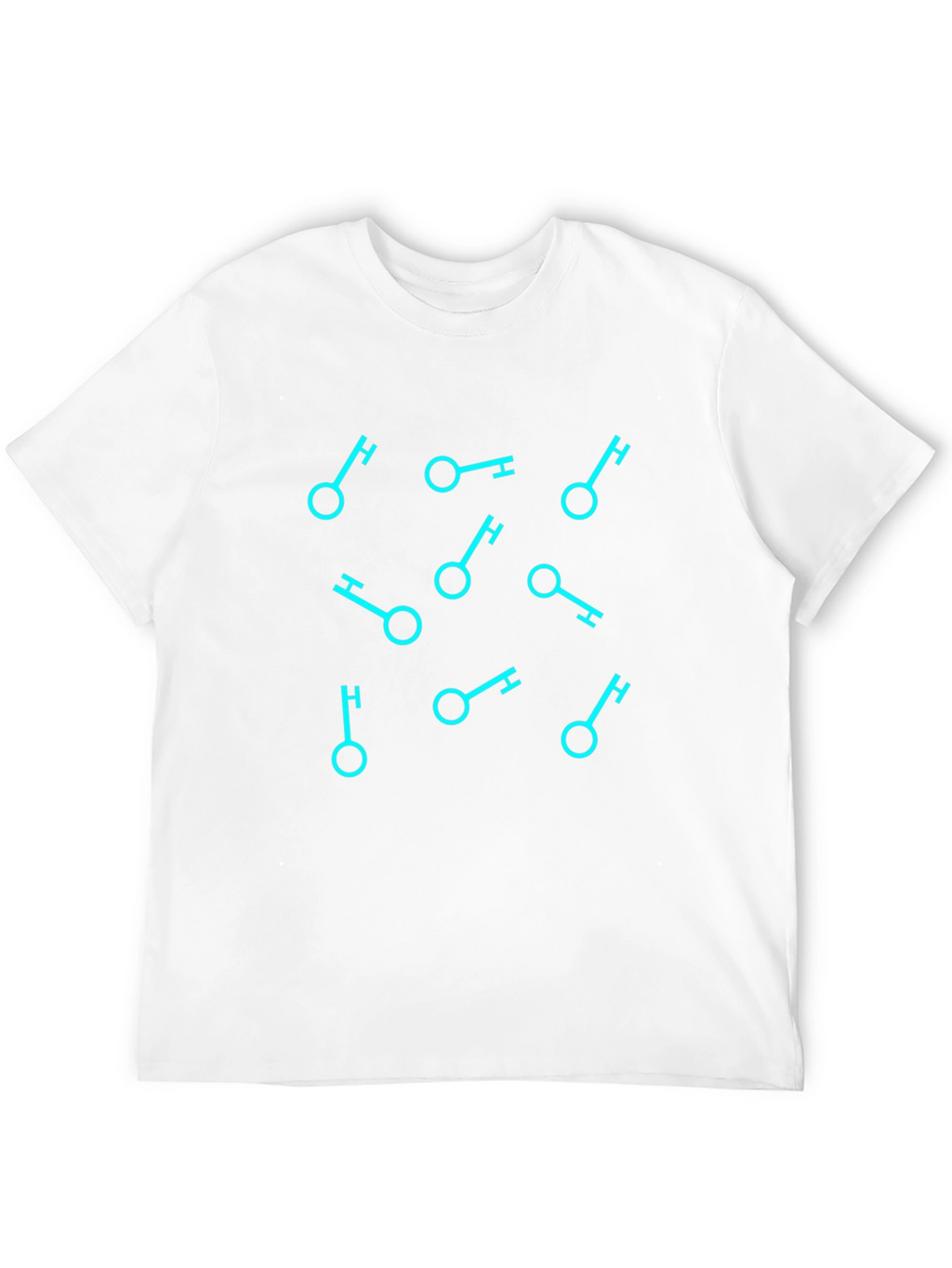 Geometric Key Pattern Black T-Shirt