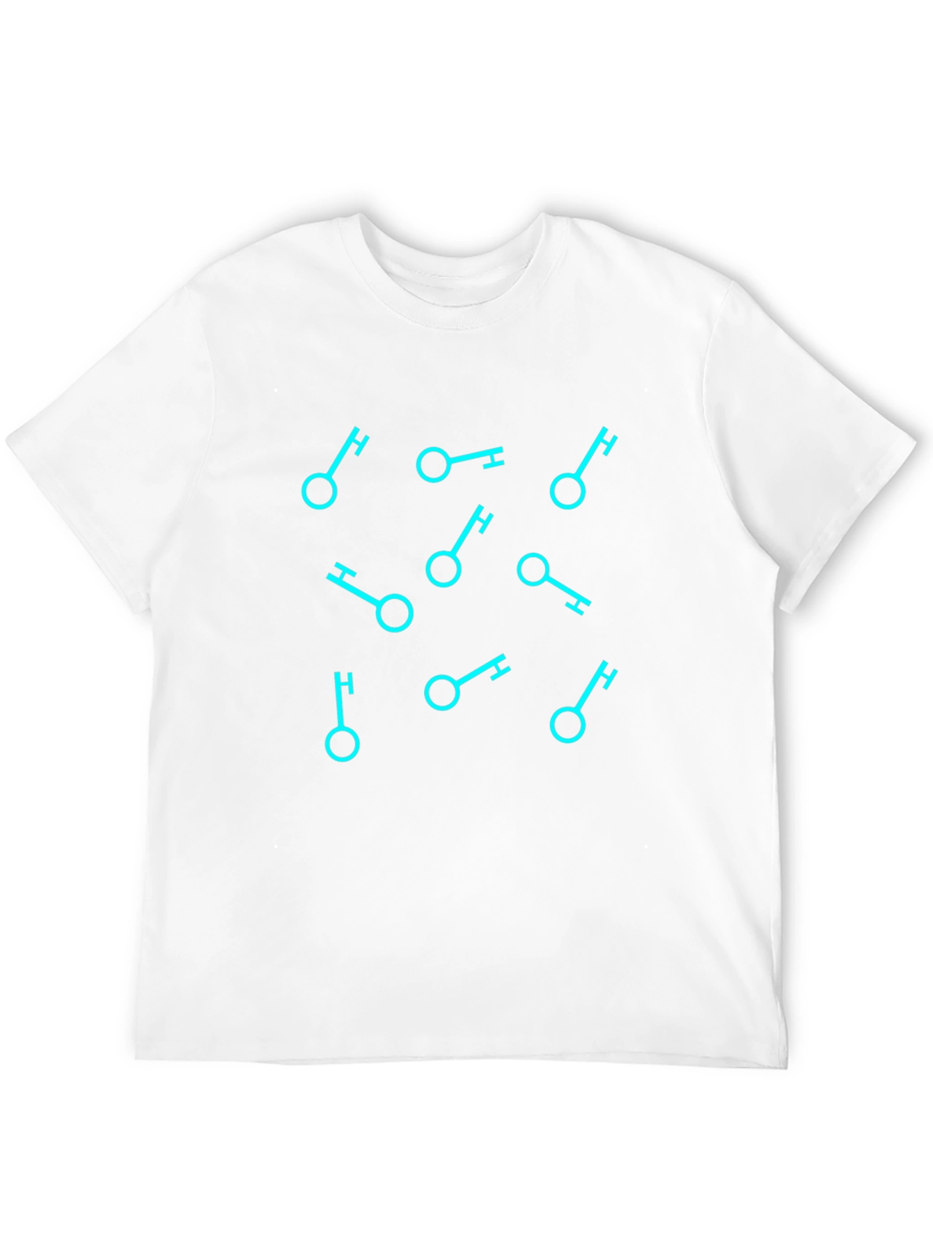 Geometric Key Pattern Black T-Shirt