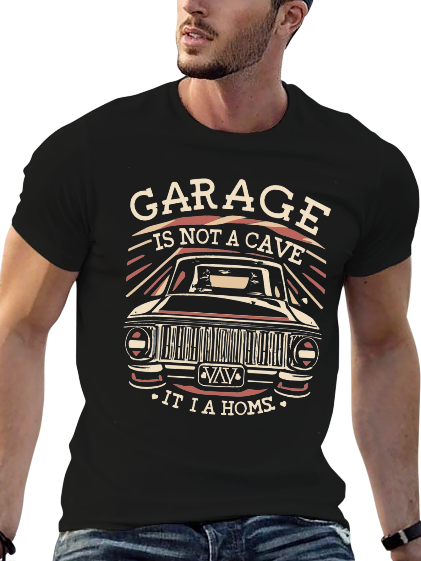 Garage Is Not A Cave Graphic T-Shirt