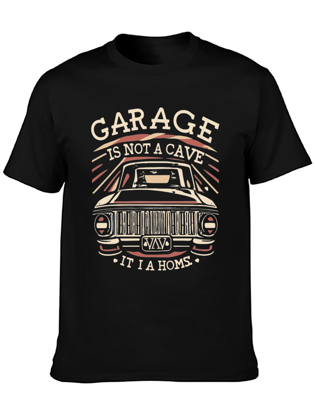 Garage Is Not A Cave Graphic T-Shirt