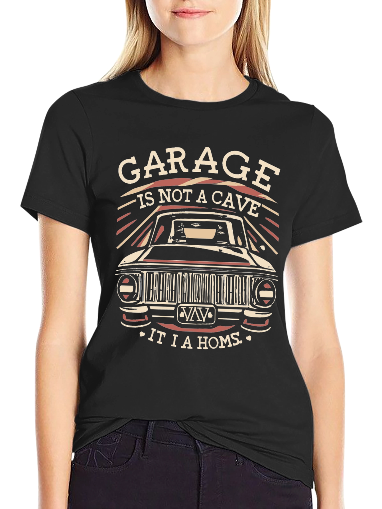 Garage Is Not A Cave Graphic T-Shirt