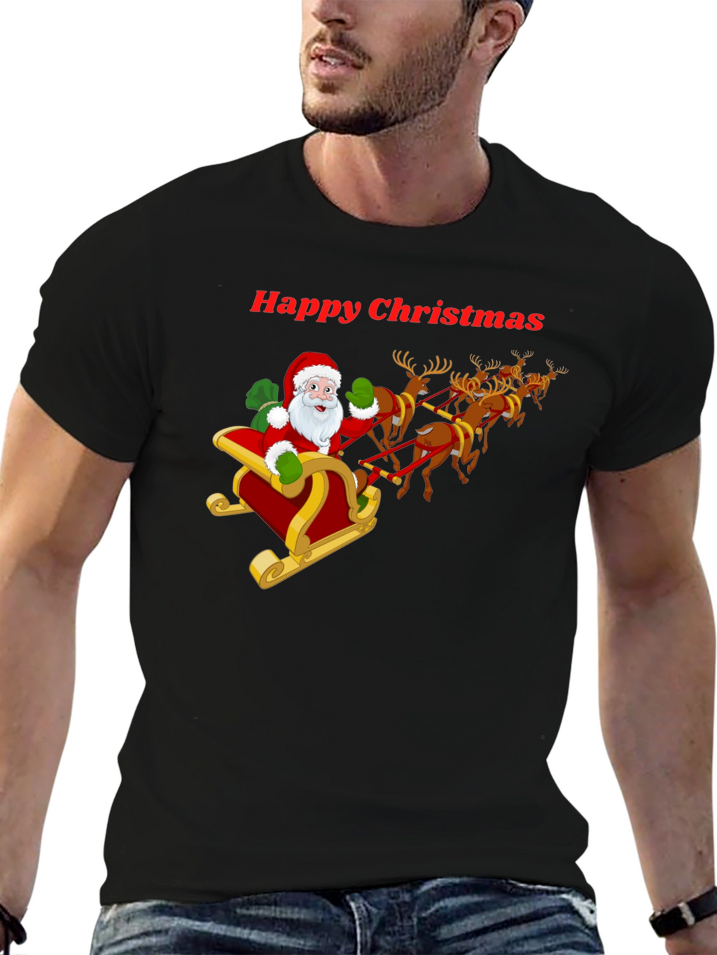 Happy Christmas Santa Sleigh T-Shirt