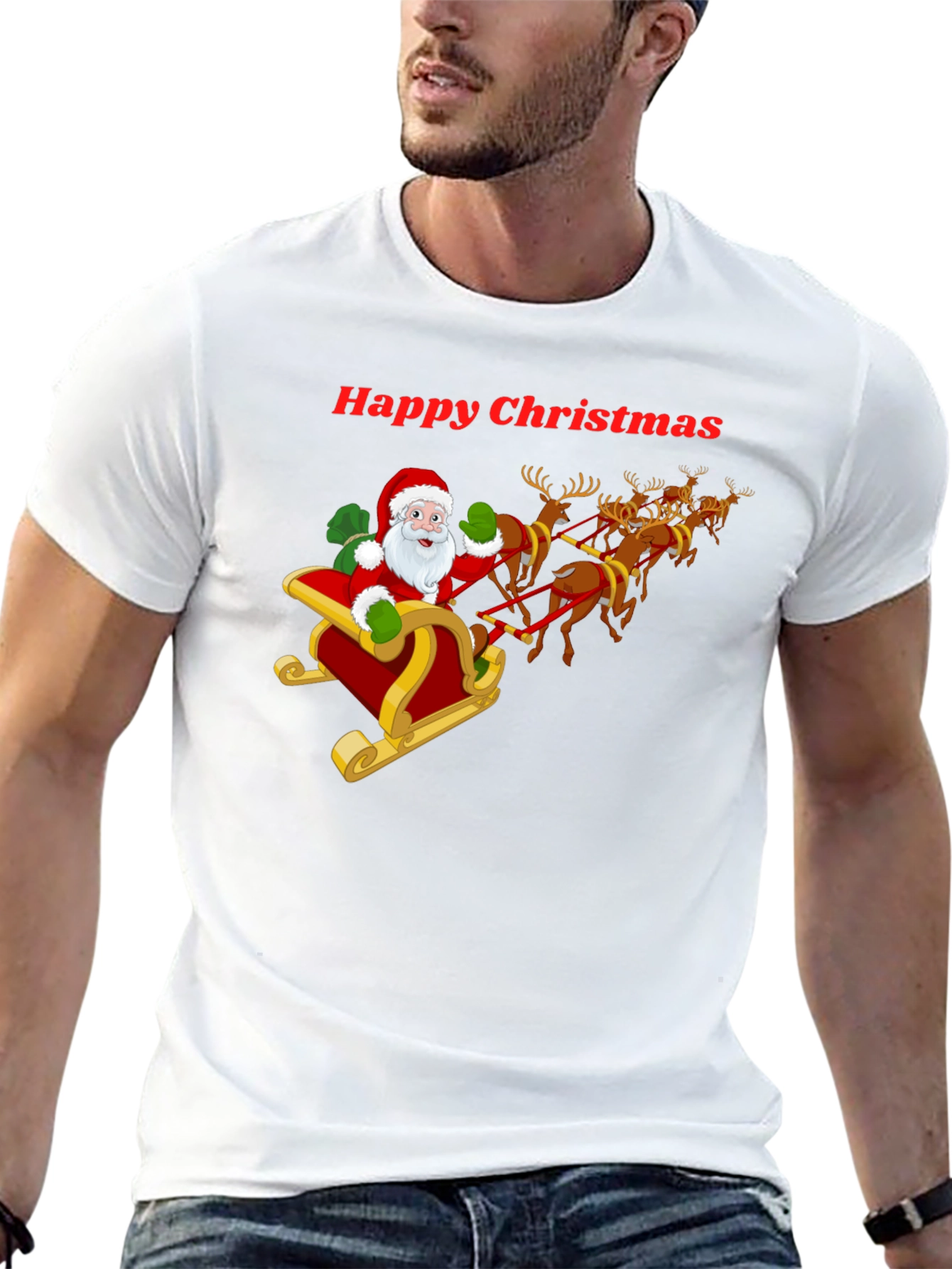 Happy Christmas Santa Sleigh T-Shirt