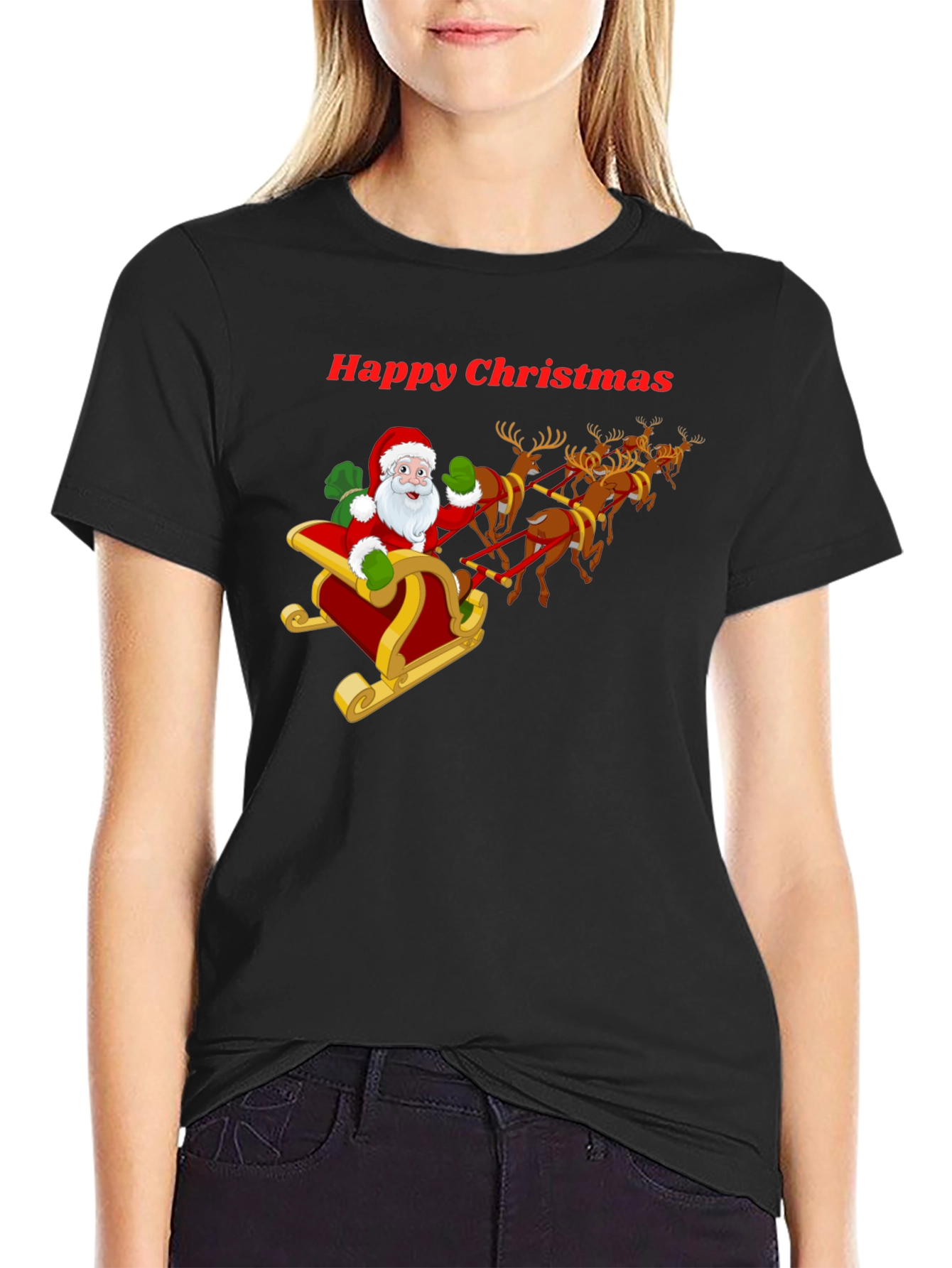 Happy Christmas Santa Sleigh T-Shirt