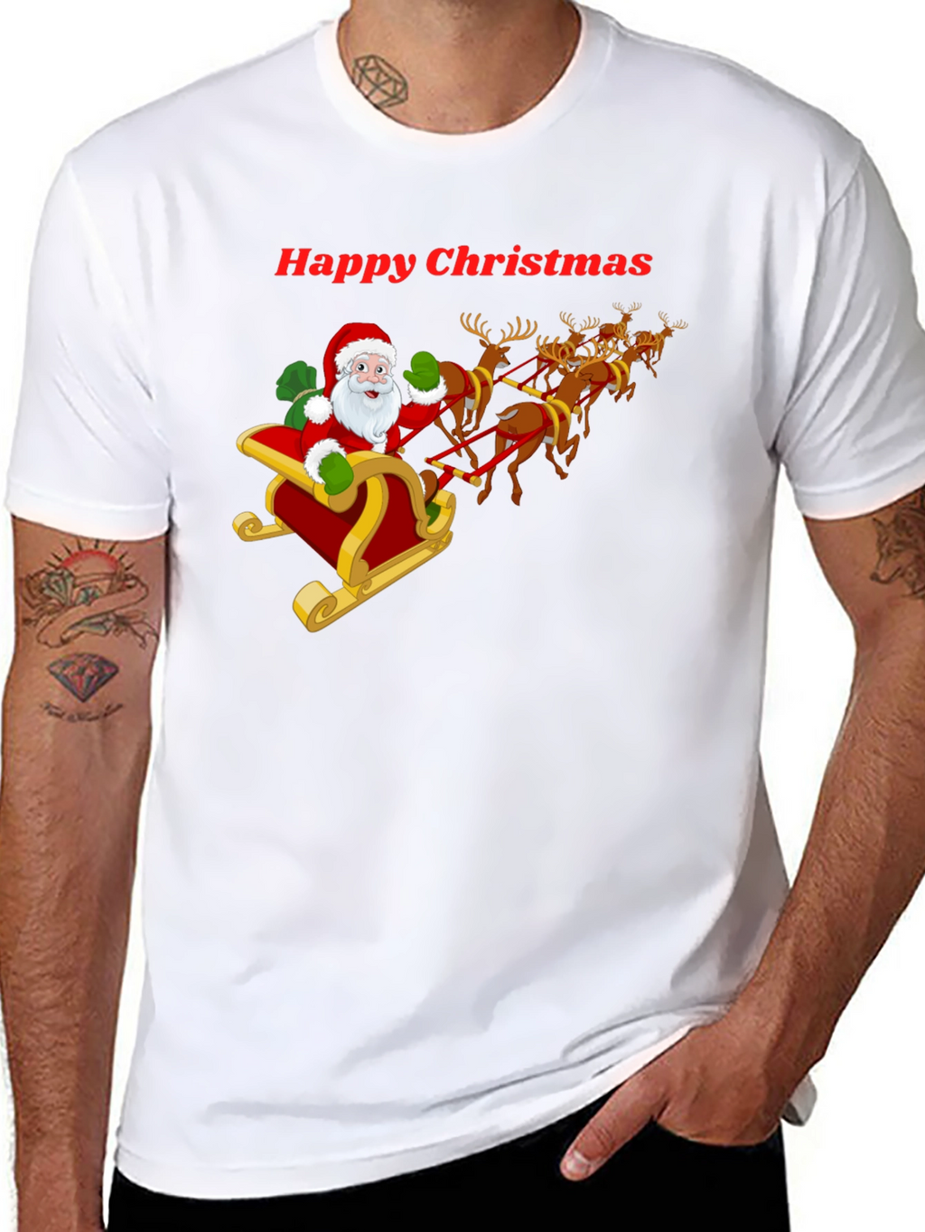 Happy Christmas Santa Sleigh T-Shirt