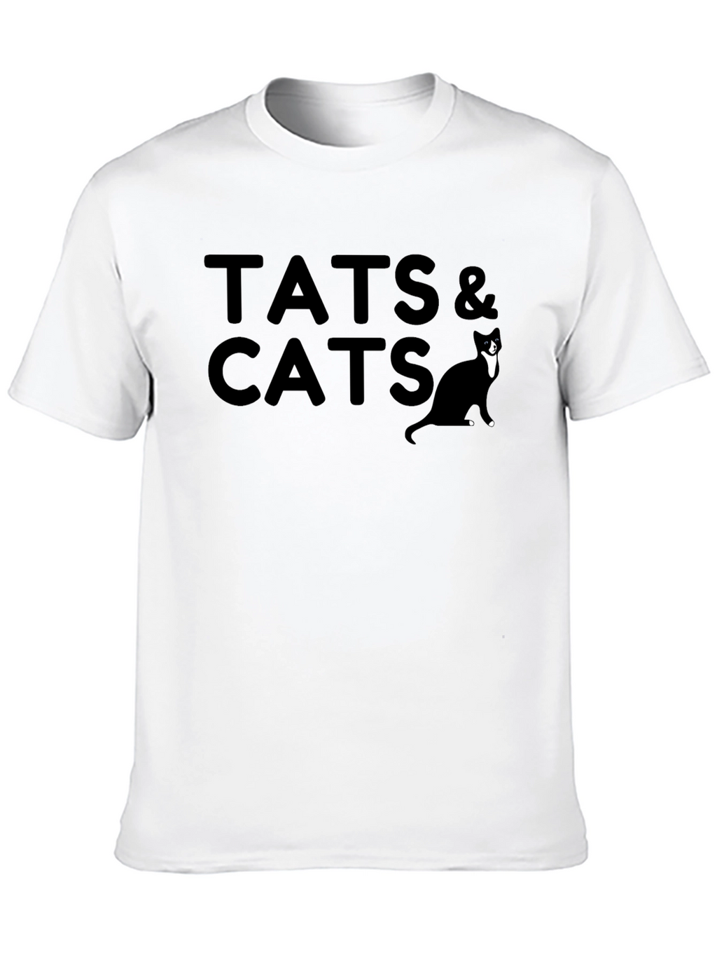 Tats & Cats Graphic Tee - Black Cotton T-Shirt