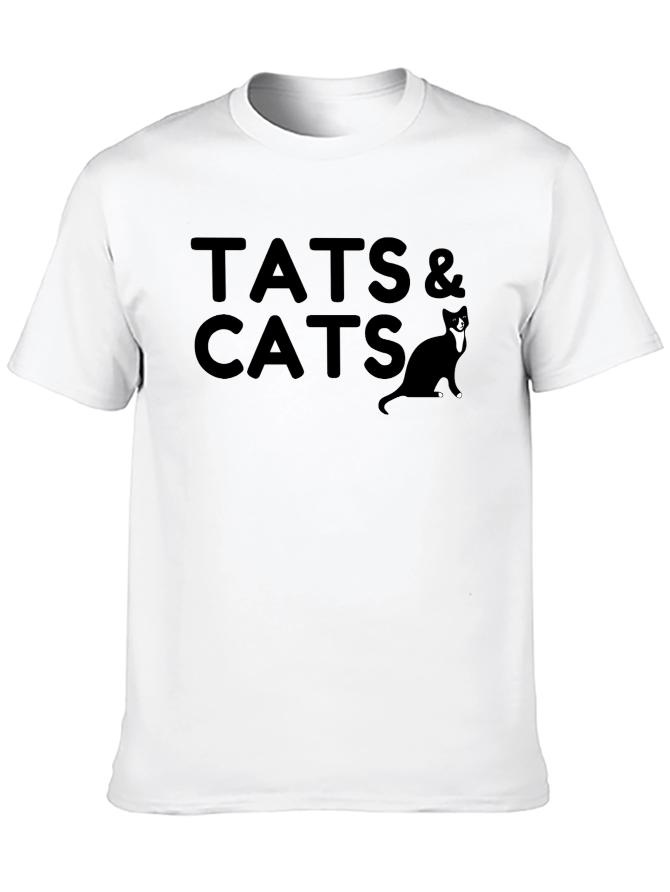 Tats & Cats Graphic Tee - Black Cotton T-Shirt