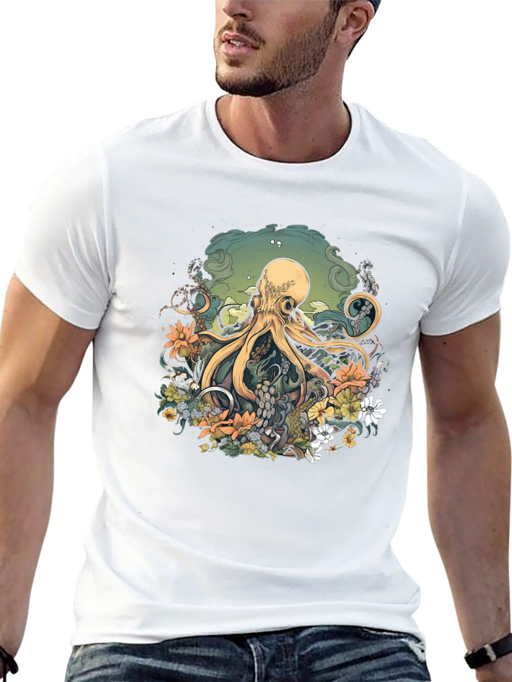 Octopus Floral Graphic Tee