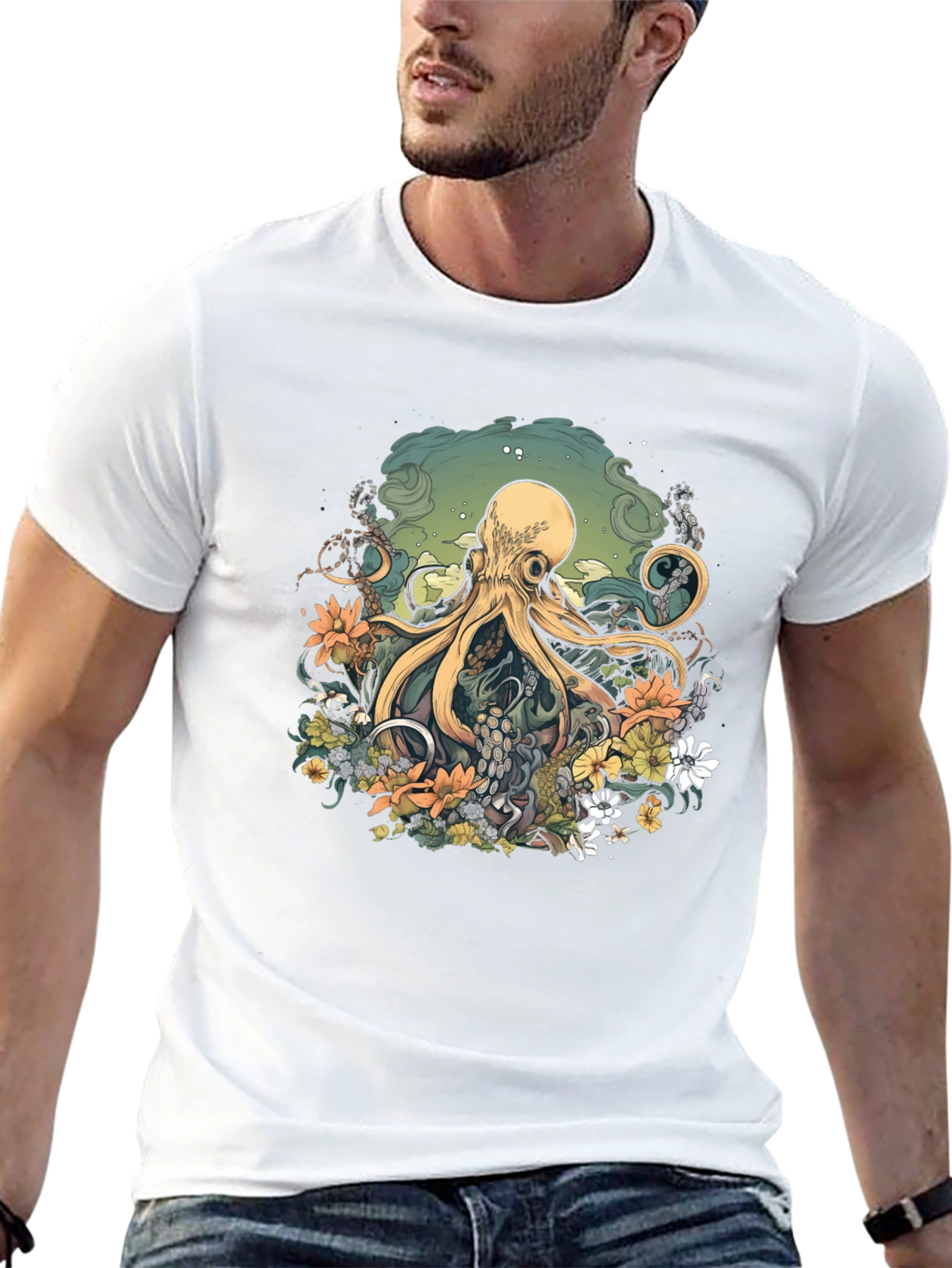 Octopus Floral Graphic Tee
