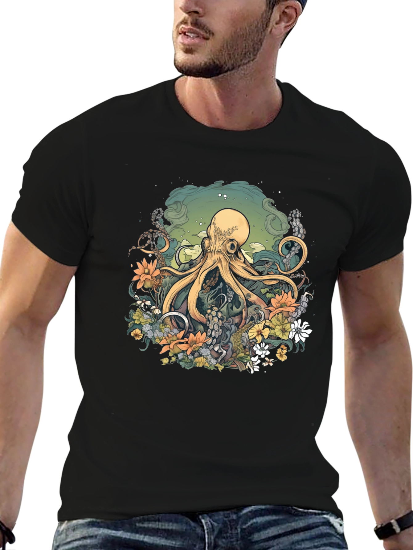 Octopus Floral Graphic Tee