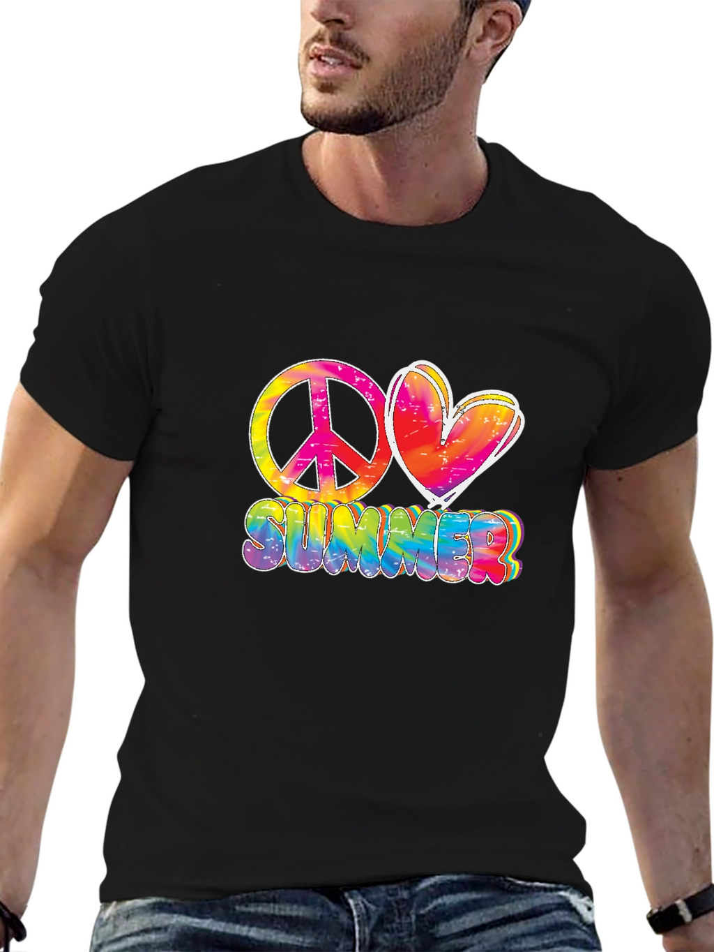 Peace Love Summer Tie-Dye Graphic Tee