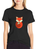 Fox Graphic Tee - Mens Black Cotton T-Shirt