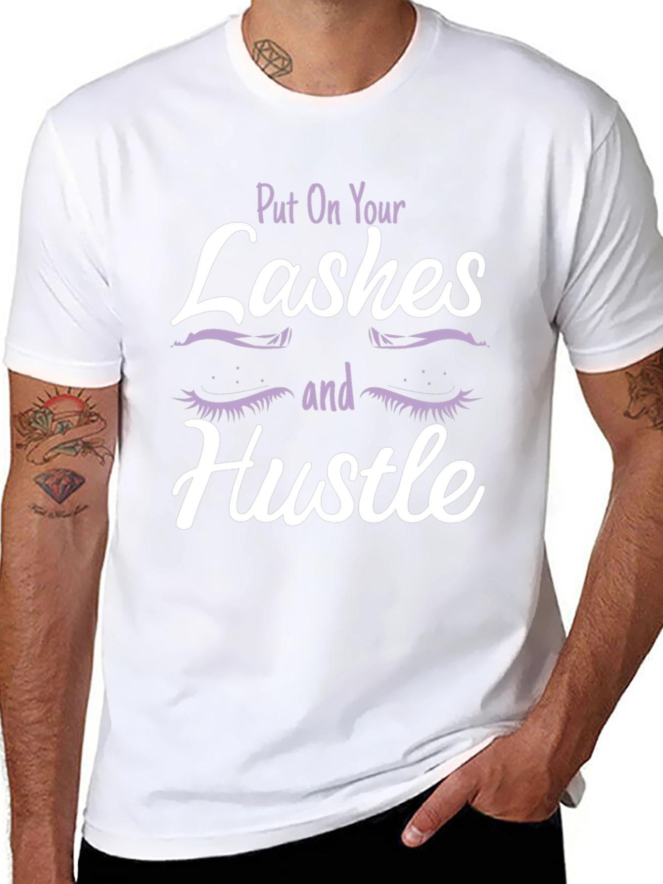 Lashes & Hustle Graphic Tee - Trendy Womens Fashion