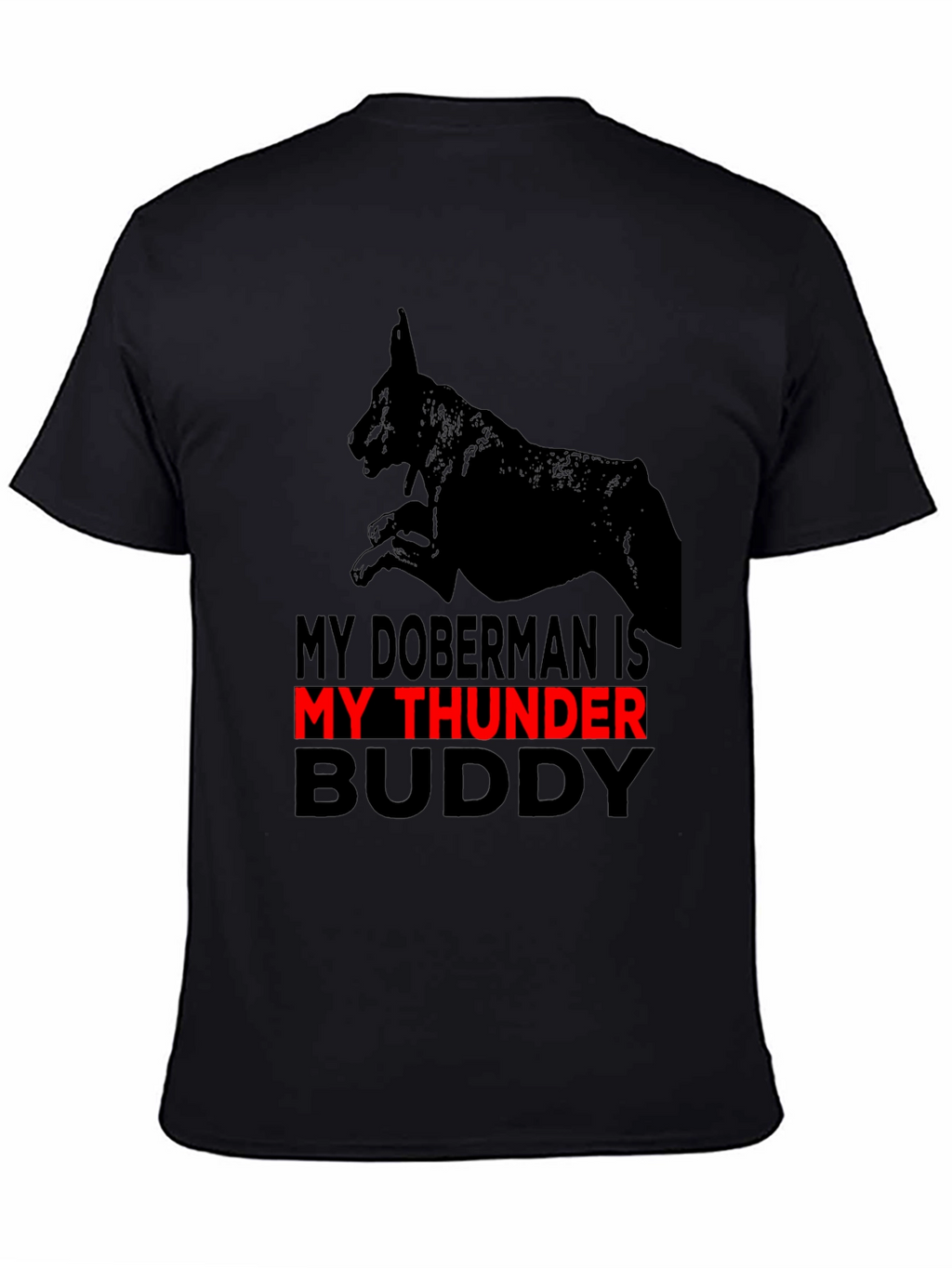 Doberman Thunder Buddy Graphic Tee - Black