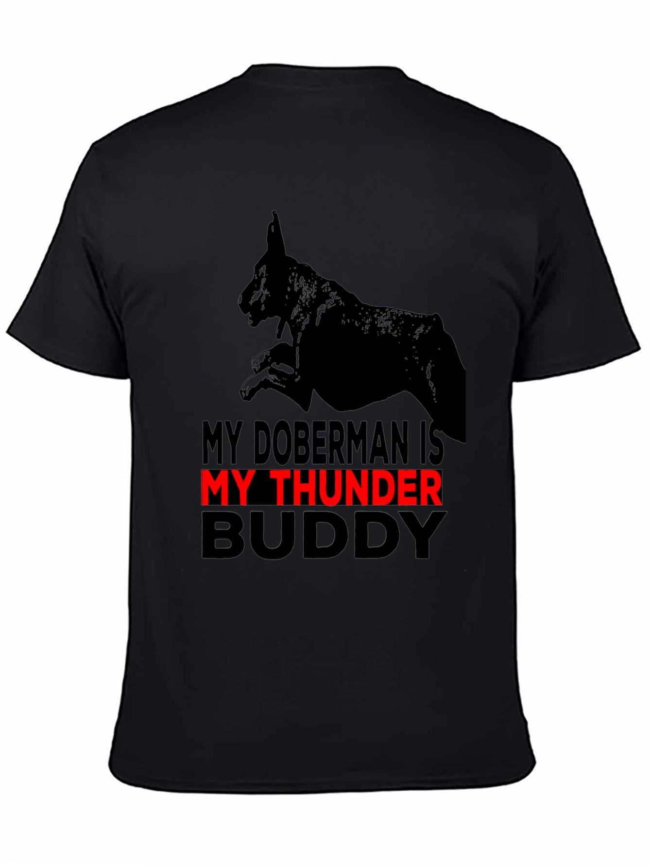 Doberman Thunder Buddy Graphic Tee - Black