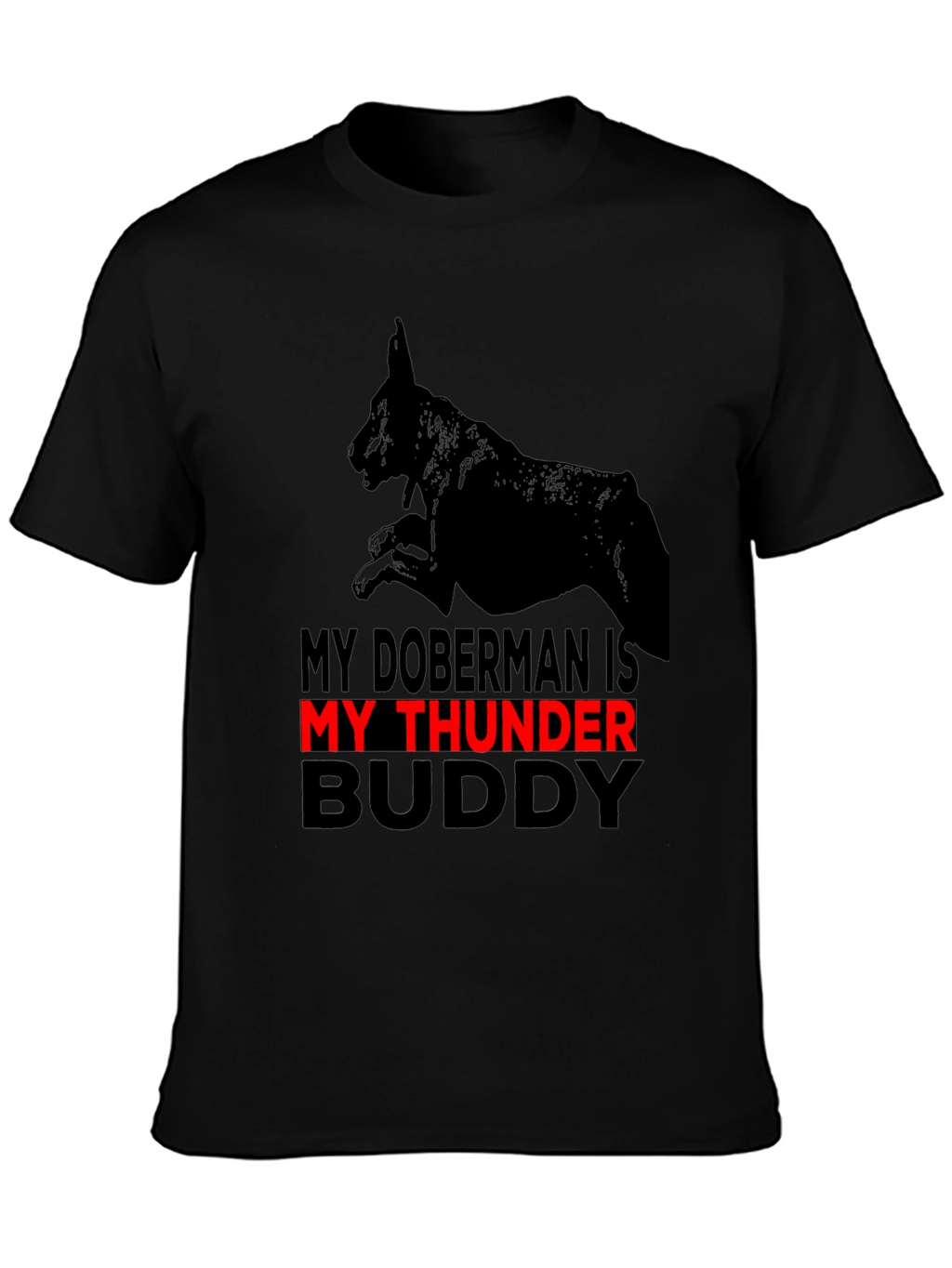 Doberman Thunder Buddy Graphic Tee - Black