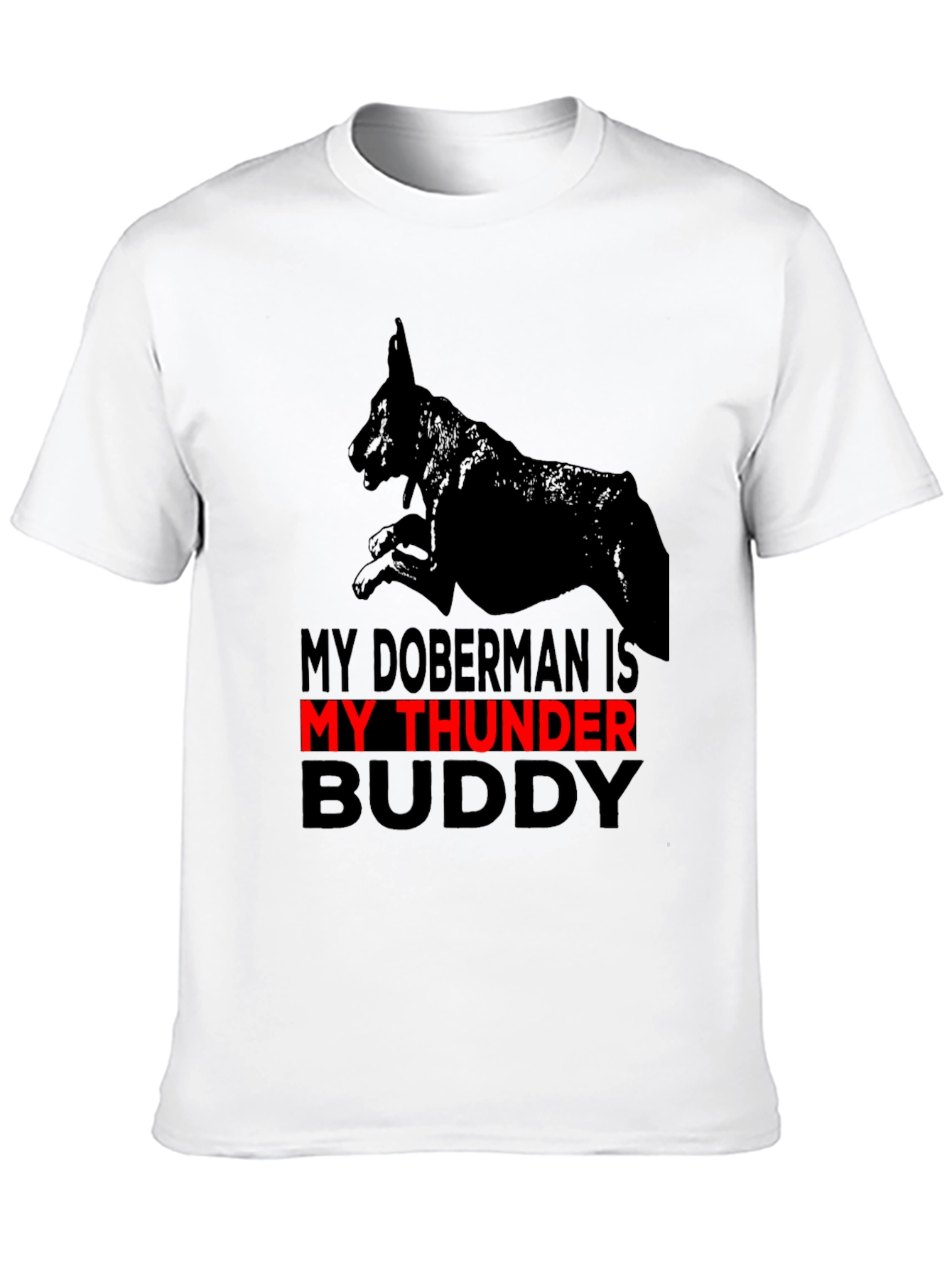 Doberman Thunder Buddy Graphic Tee - Black