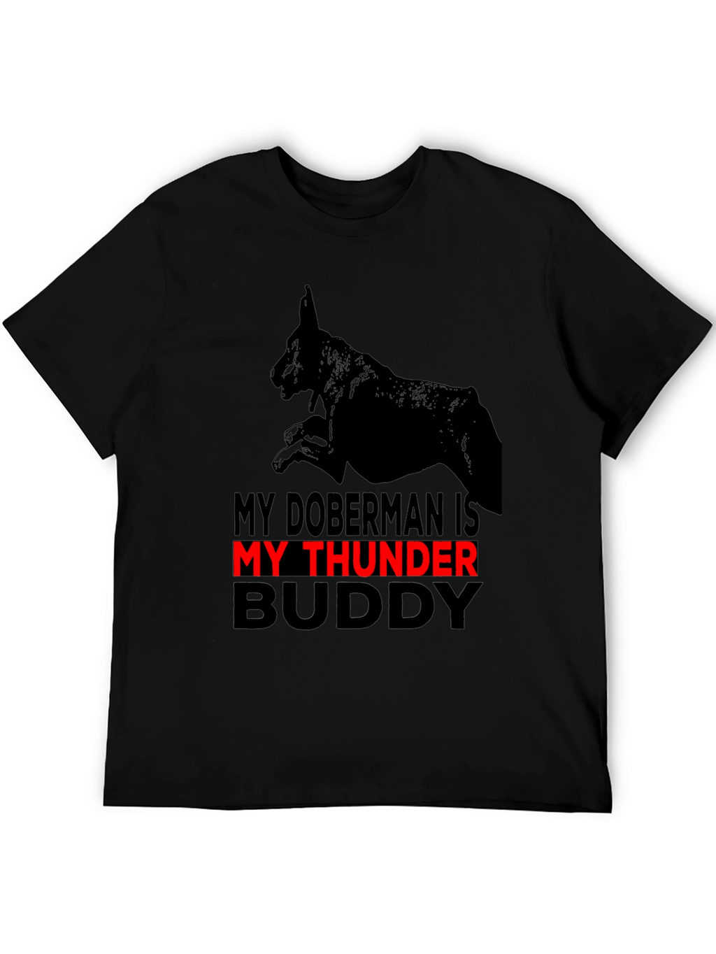 Doberman Thunder Buddy Graphic Tee - Black