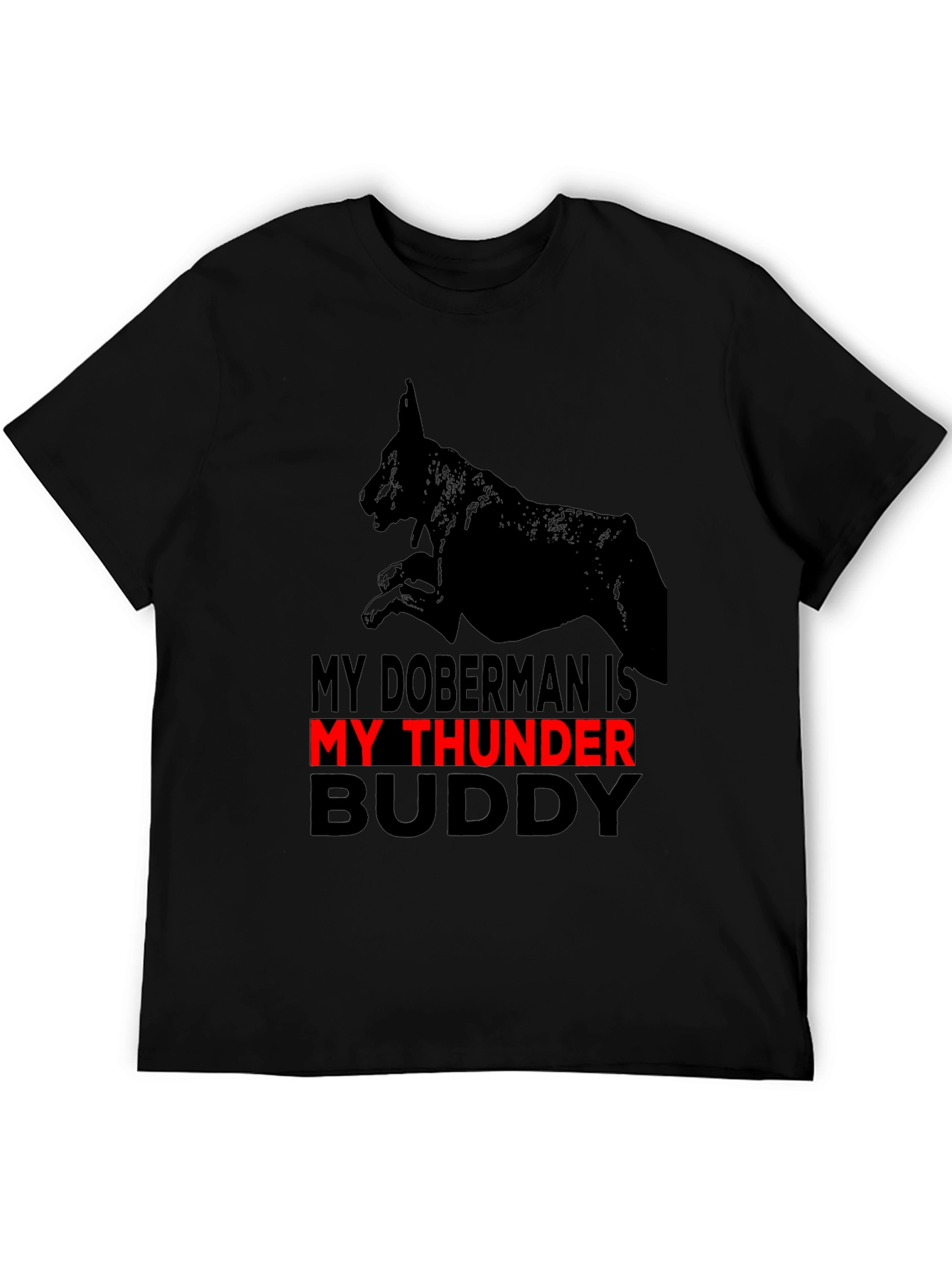 Doberman Thunder Buddy Graphic Tee - Black
